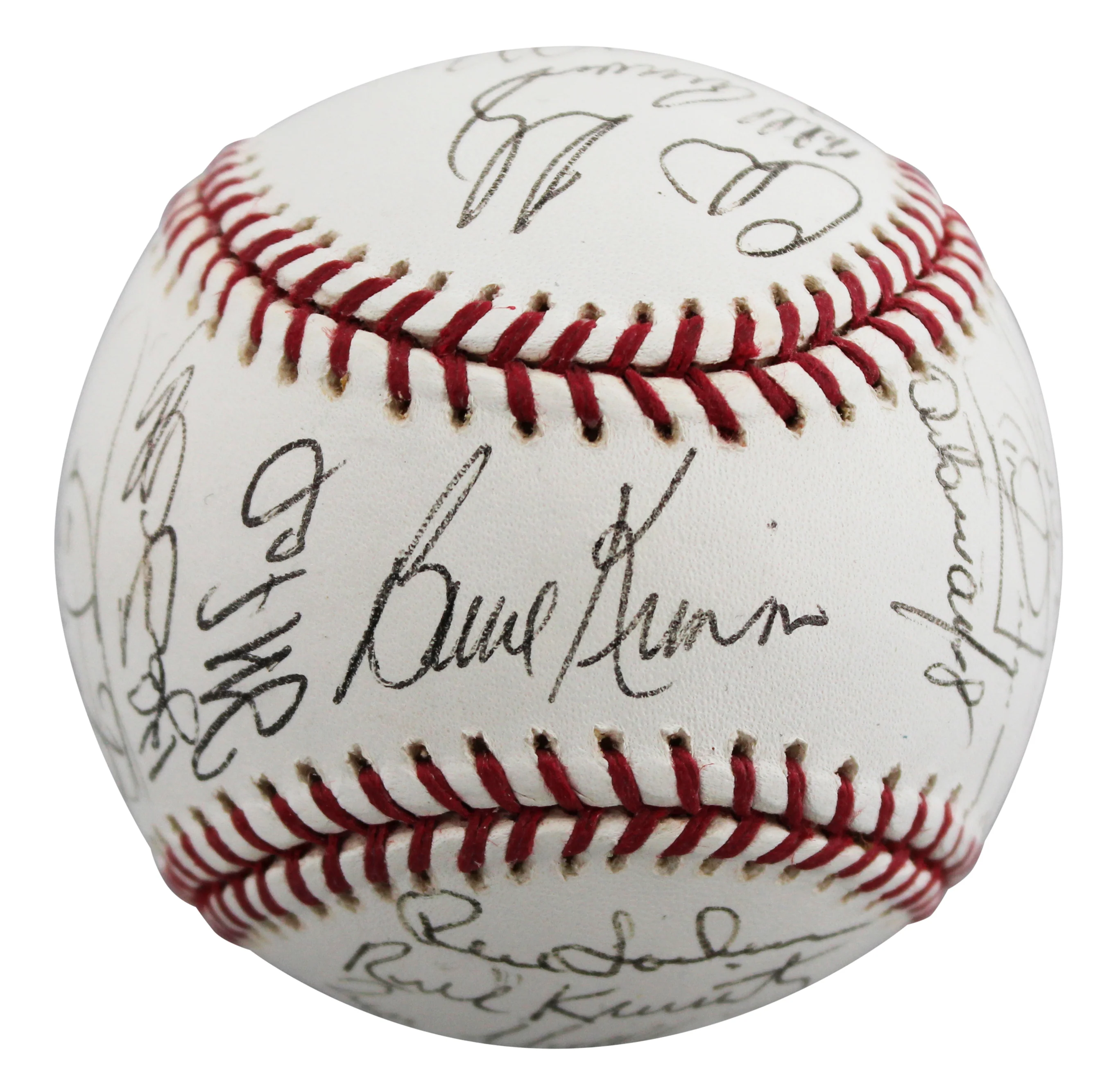 2002 Cubs (28) Santo, McGriff, Bellhorn +25 Signed OML Baseball BAS #AE64195 - Image 3