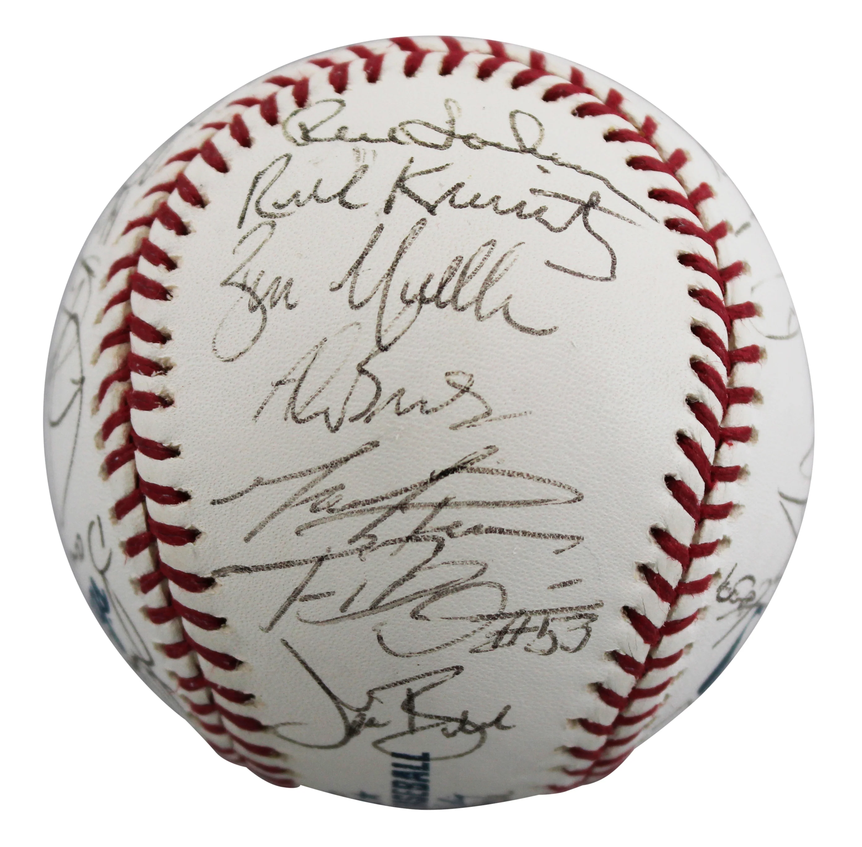 2002 Cubs (28) Santo, McGriff, Bellhorn +25 Signed OML Baseball BAS #AE64195 - Image 7