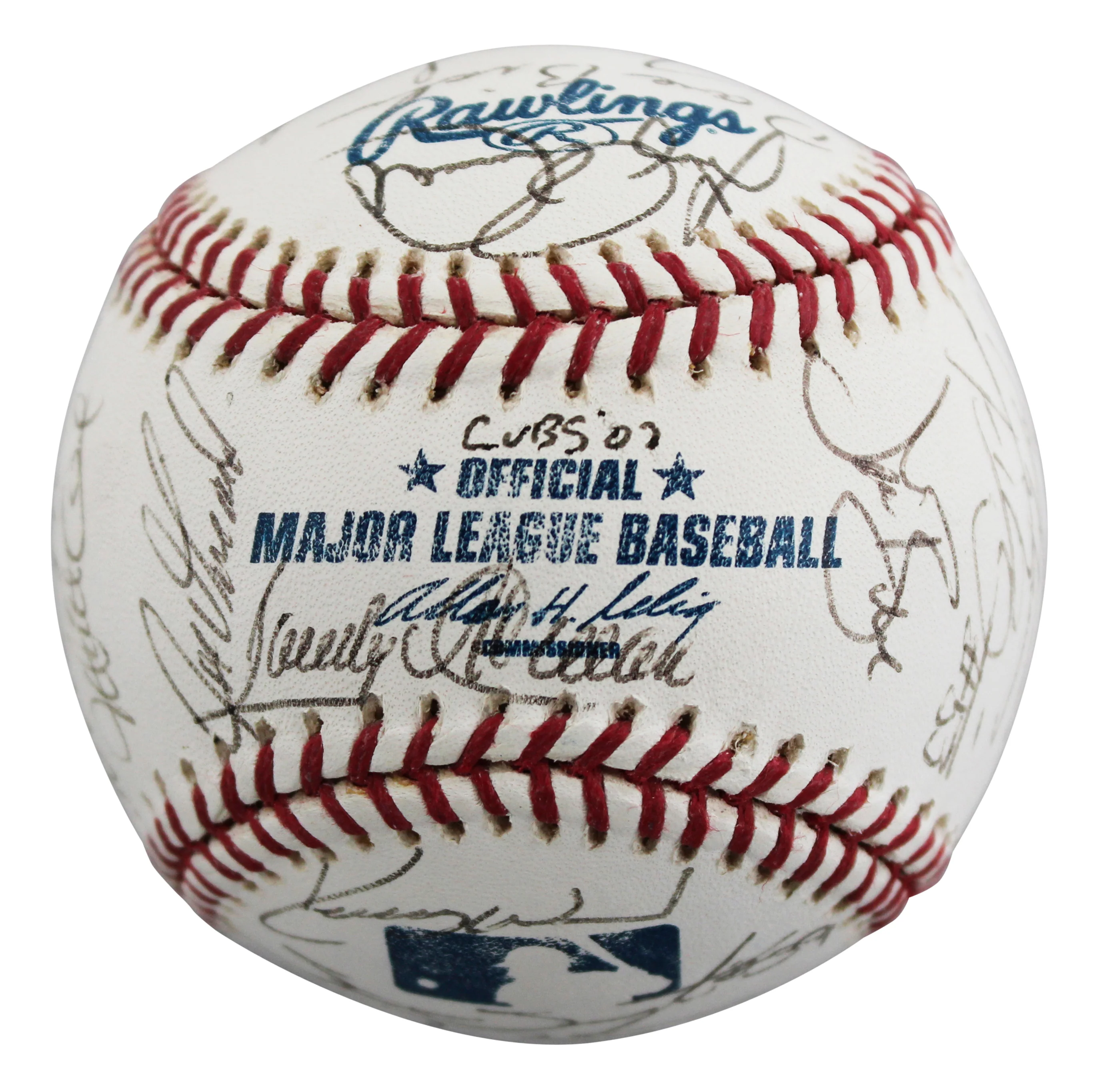 2002 Cubs (28) Santo, McGriff, Bellhorn +25 Signed OML Baseball BAS #AE64195 - Image 8