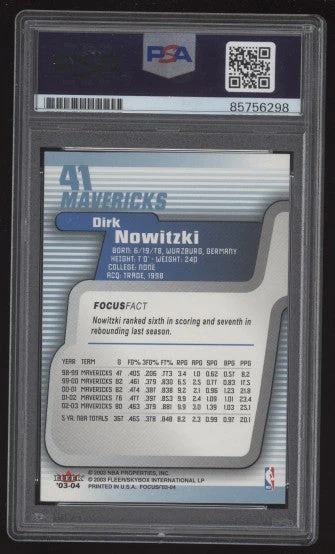 2003-04 Fleer Focus Dirk Nowitzki #41 PSA/DNA Certified Autograph - Image 2