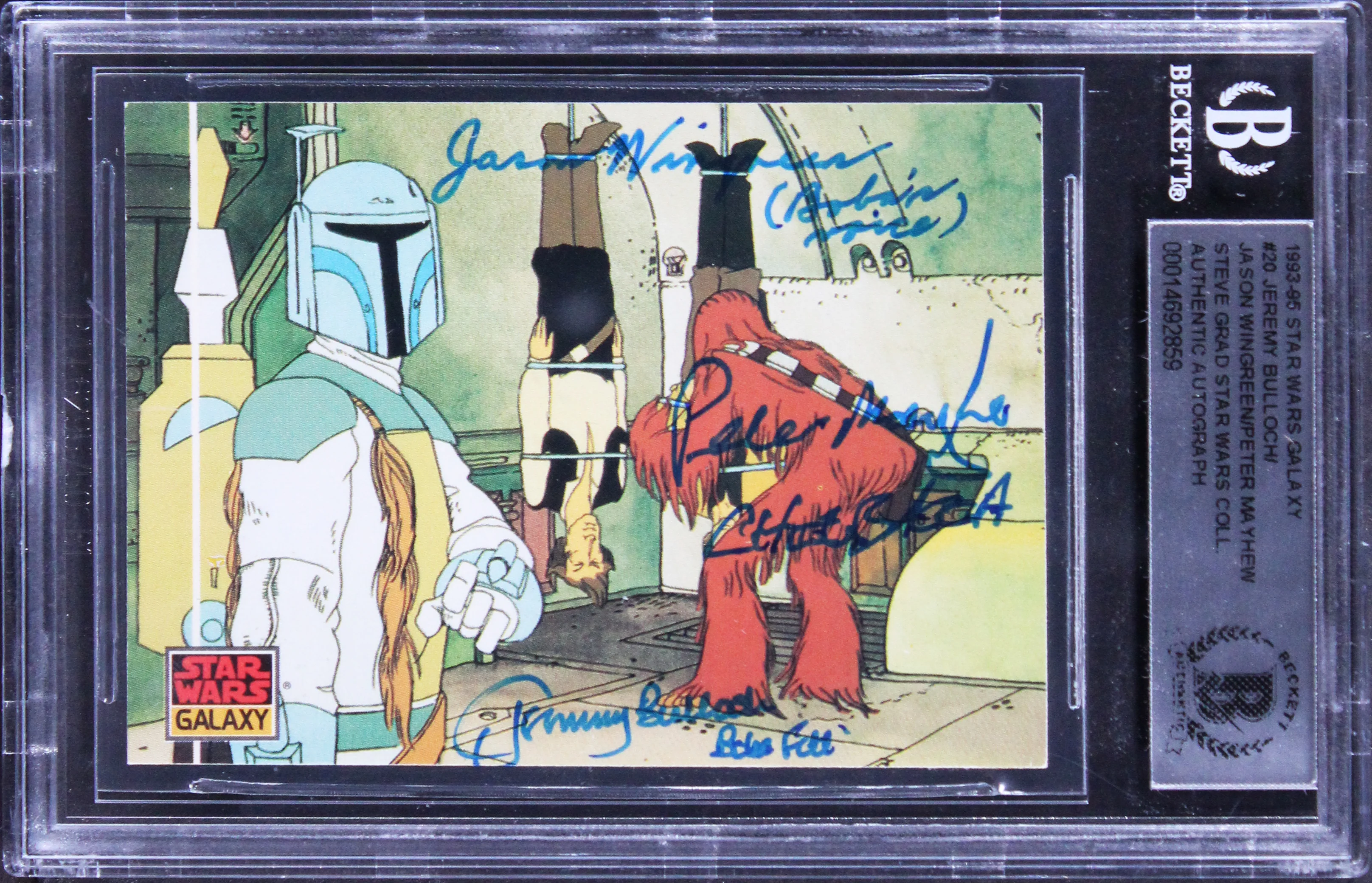 (3) Bulloch, Mayhew, Wingreen Signed 1993 Star Wars Galaxy #20 Card BAS Slabbed - Image 2