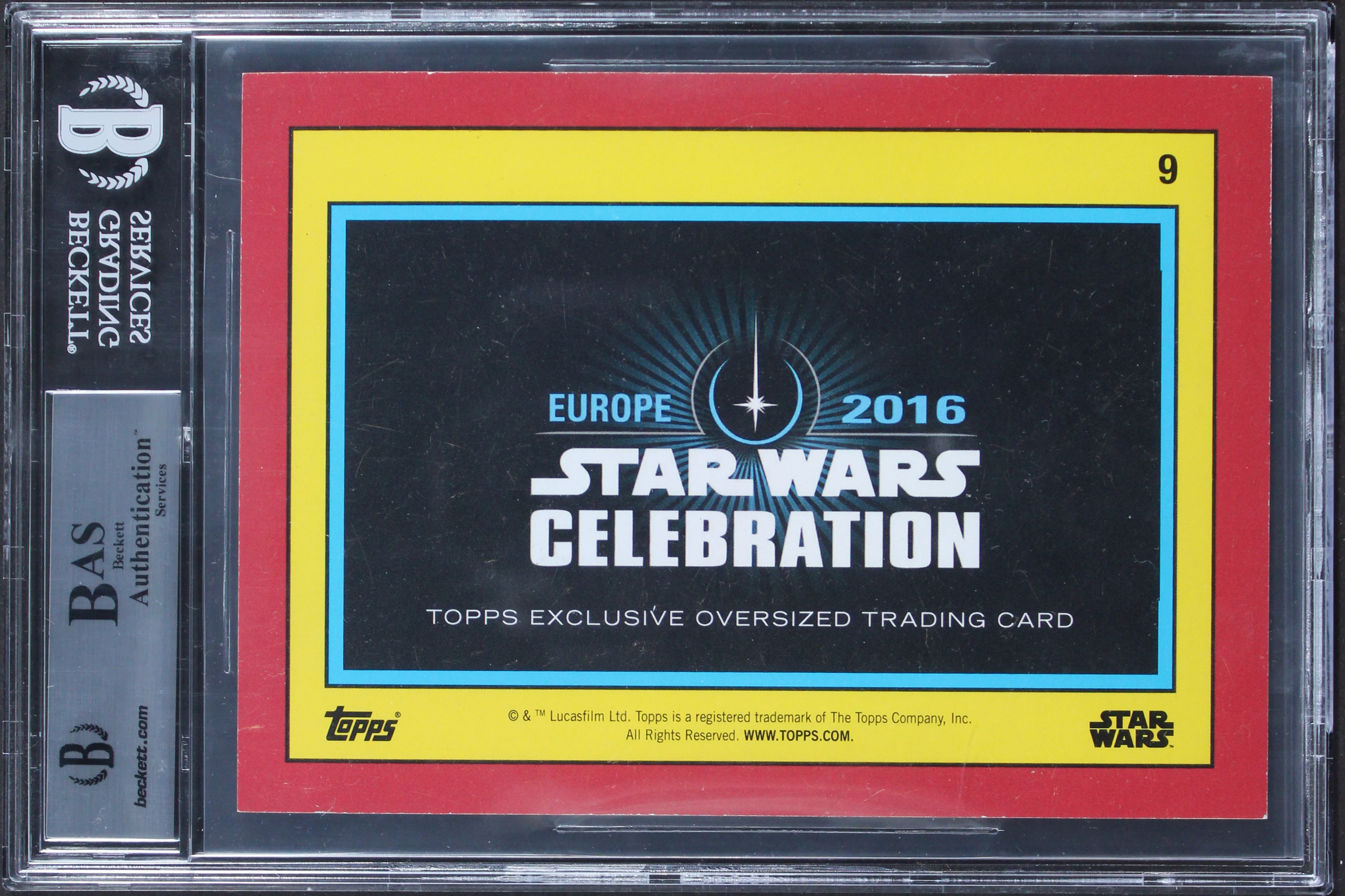(3) Huston +3 Signed 2016 Star Wars Celebration Europe OVS #9 Card BAS Slabbed - Image 3