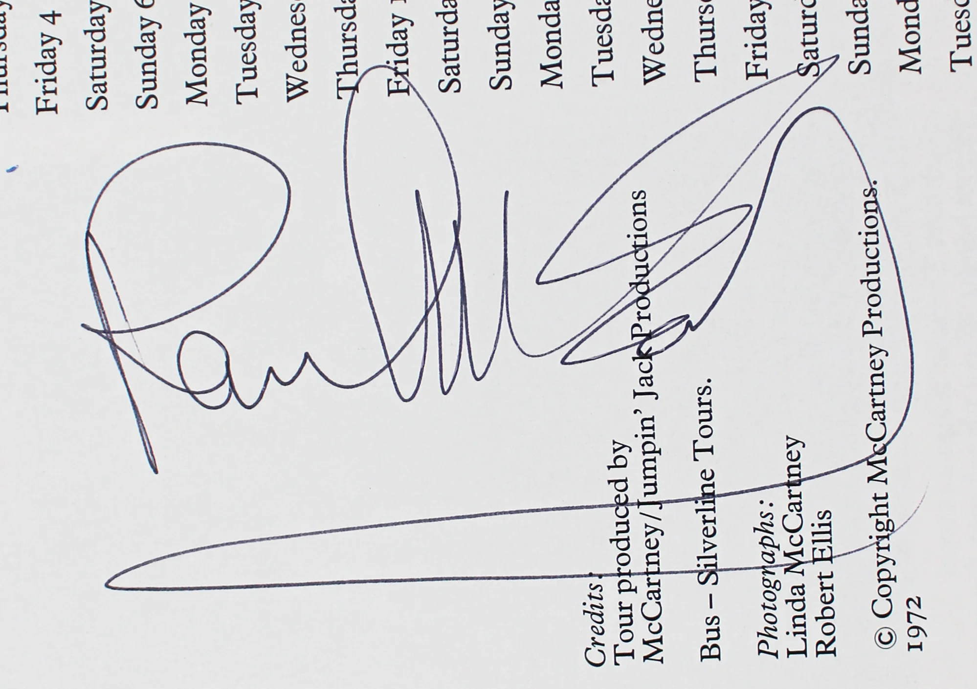(3) Linda & Paul McCartney, Denny Lane Signed Wings Over Europe Tour Program BAS - Image 4