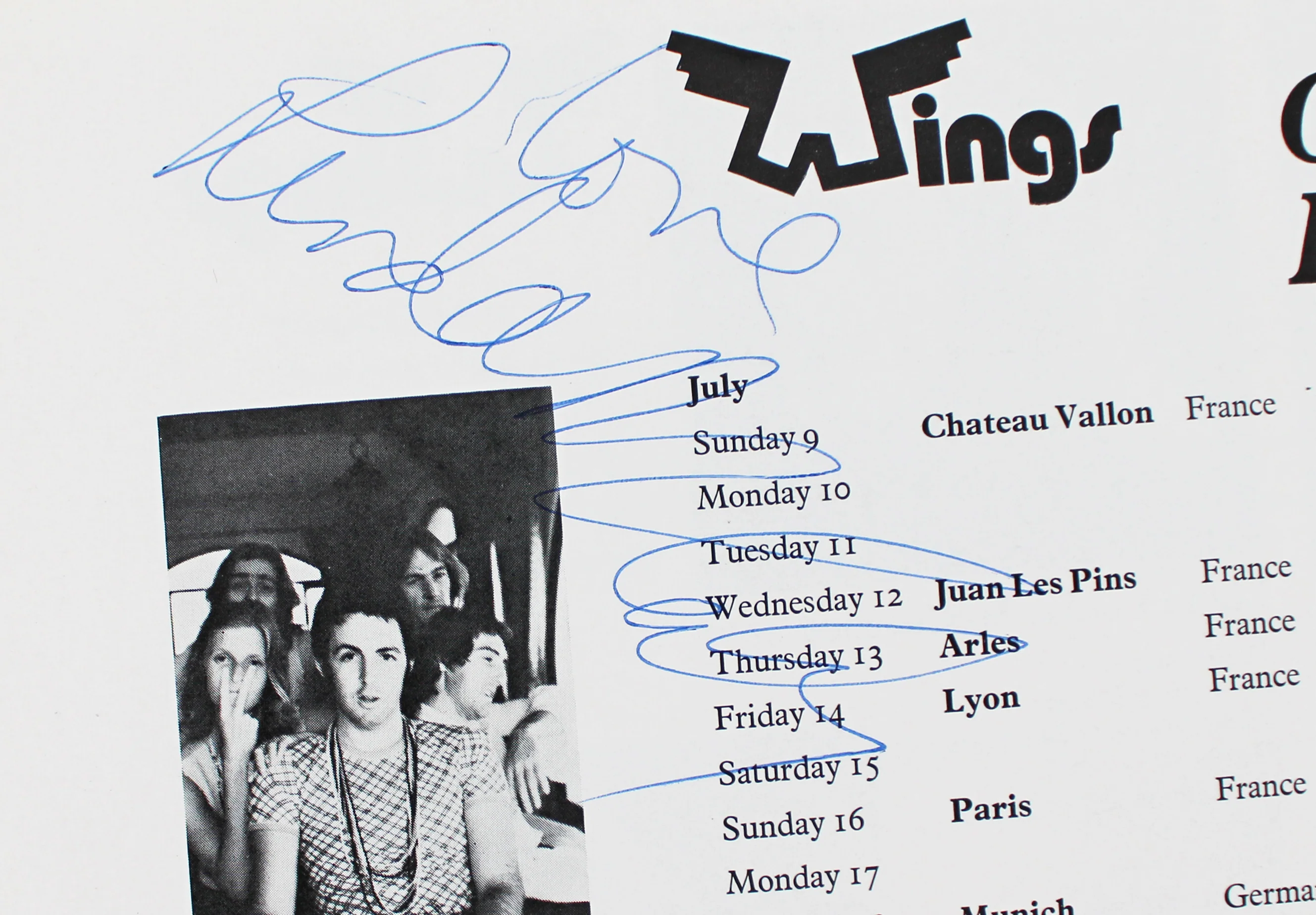 (3) Linda & Paul McCartney, Denny Lane Signed Wings Over Europe Tour Program BAS - Image 5