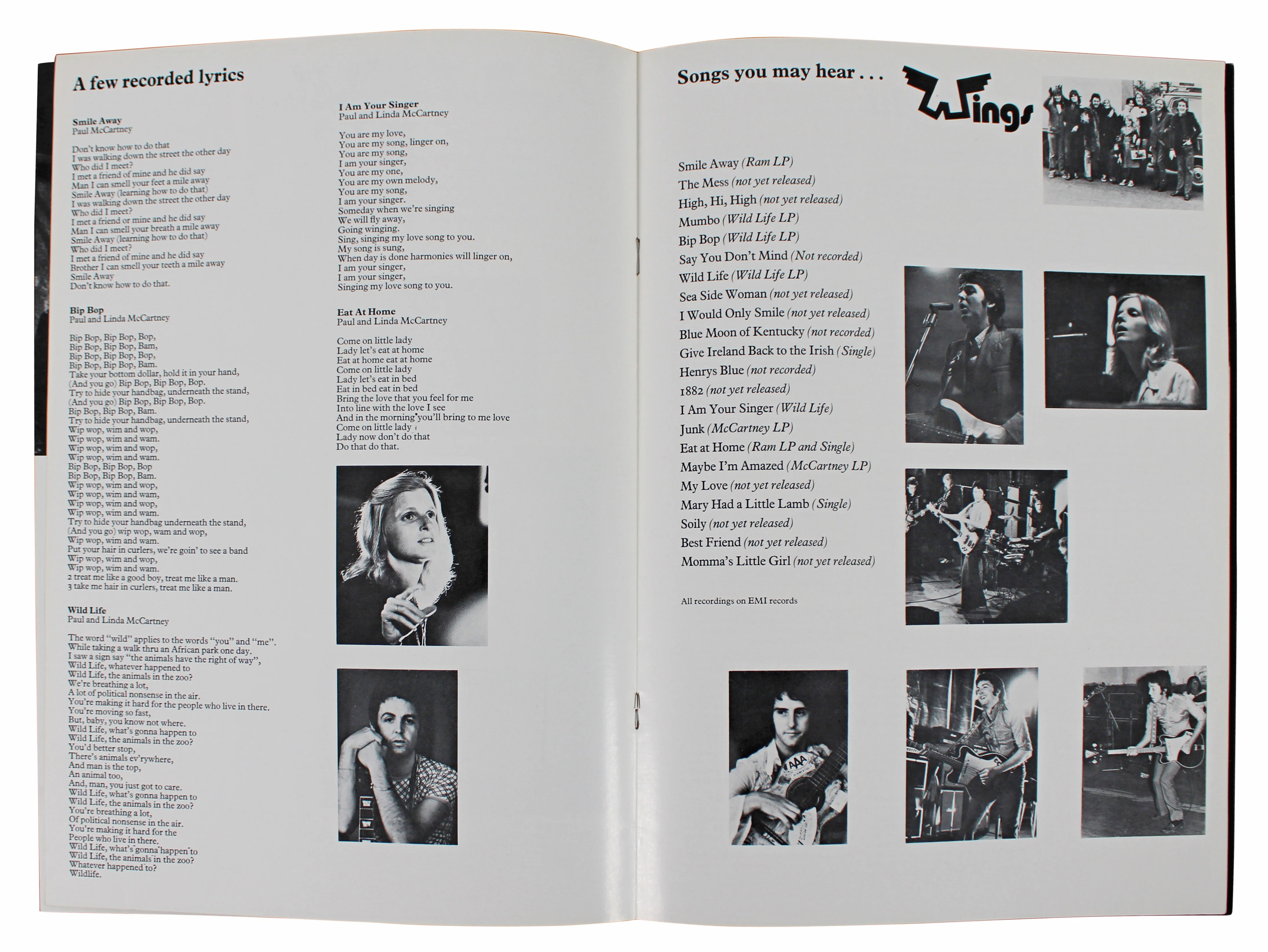 (3) Linda & Paul McCartney, Denny Lane Signed Wings Over Europe Tour Program BAS - Image 8