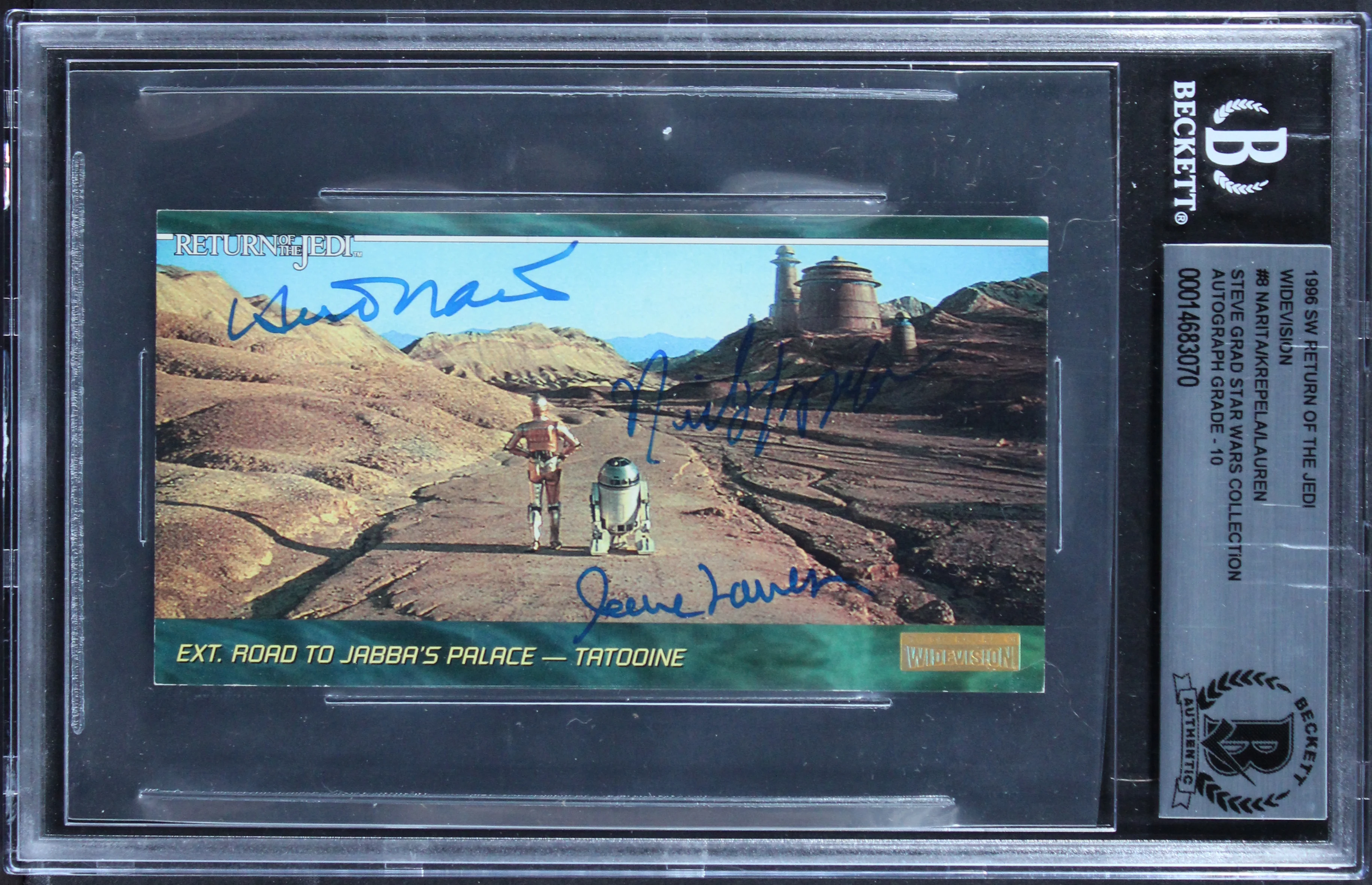 (3) Narita +2 Signed 1996 Star Wars ROTJ Widevision #8 Card Auto 10! BAS Slabbed - Image 2
