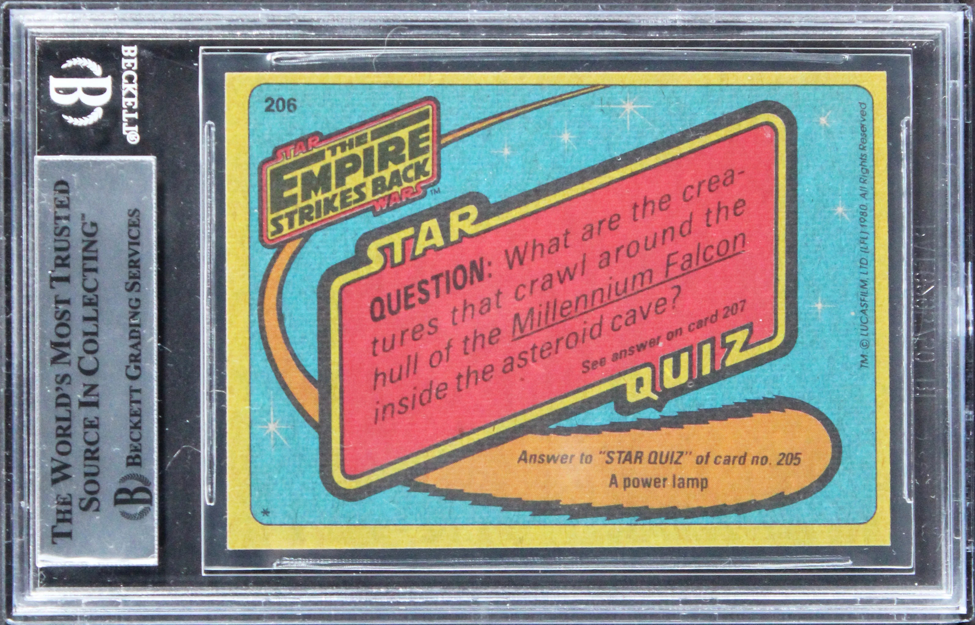 (3) Prowse, Bulloch, Sheaping Signed 1980 Star Wars ESB #206 Card BAS Slabbed - Image 3