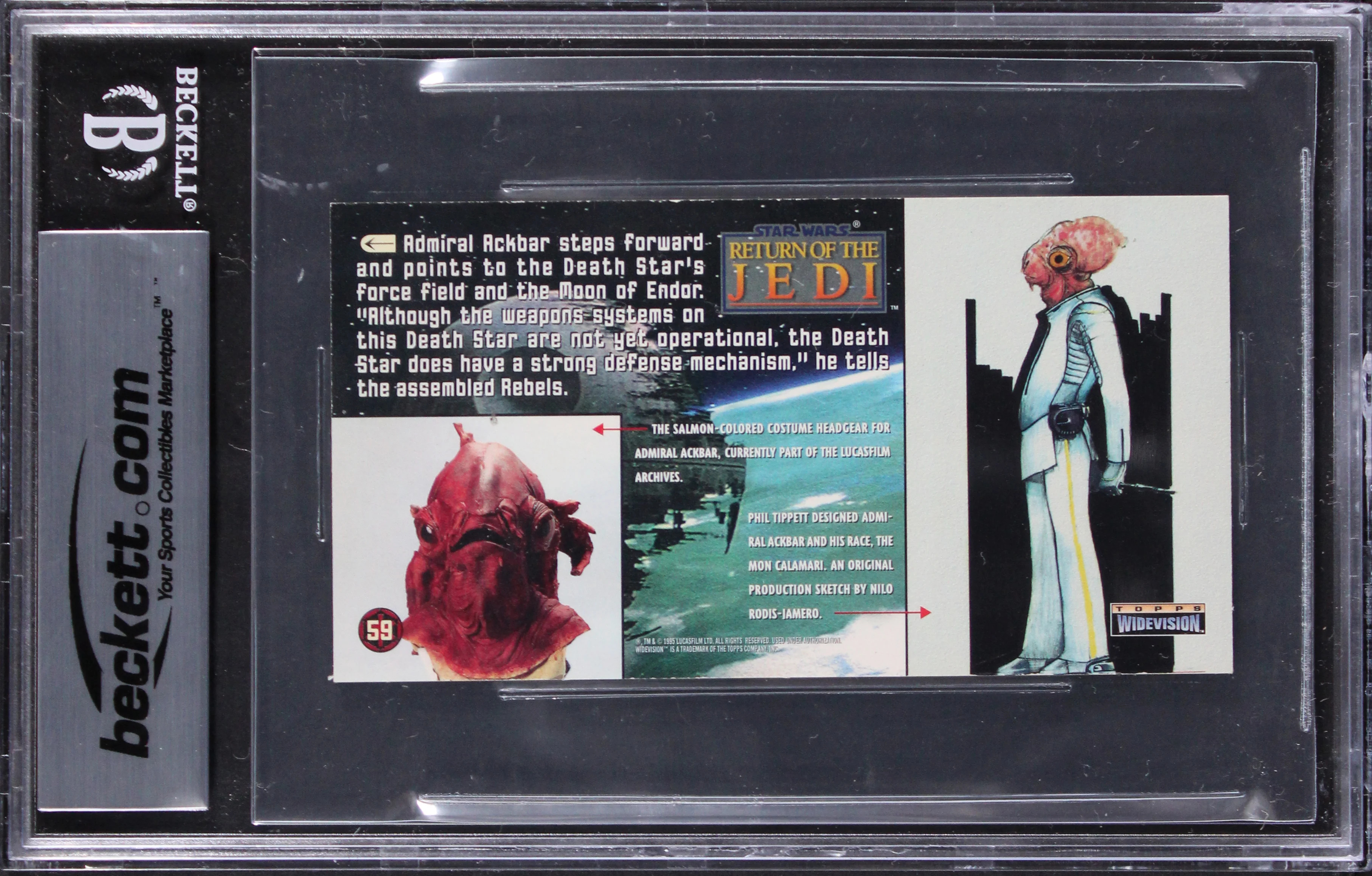 (3) Tippett +2 Signed 1995 Star Wars ROTJ Widevision #59 Card Auto 10! BAS Slab - Image 3