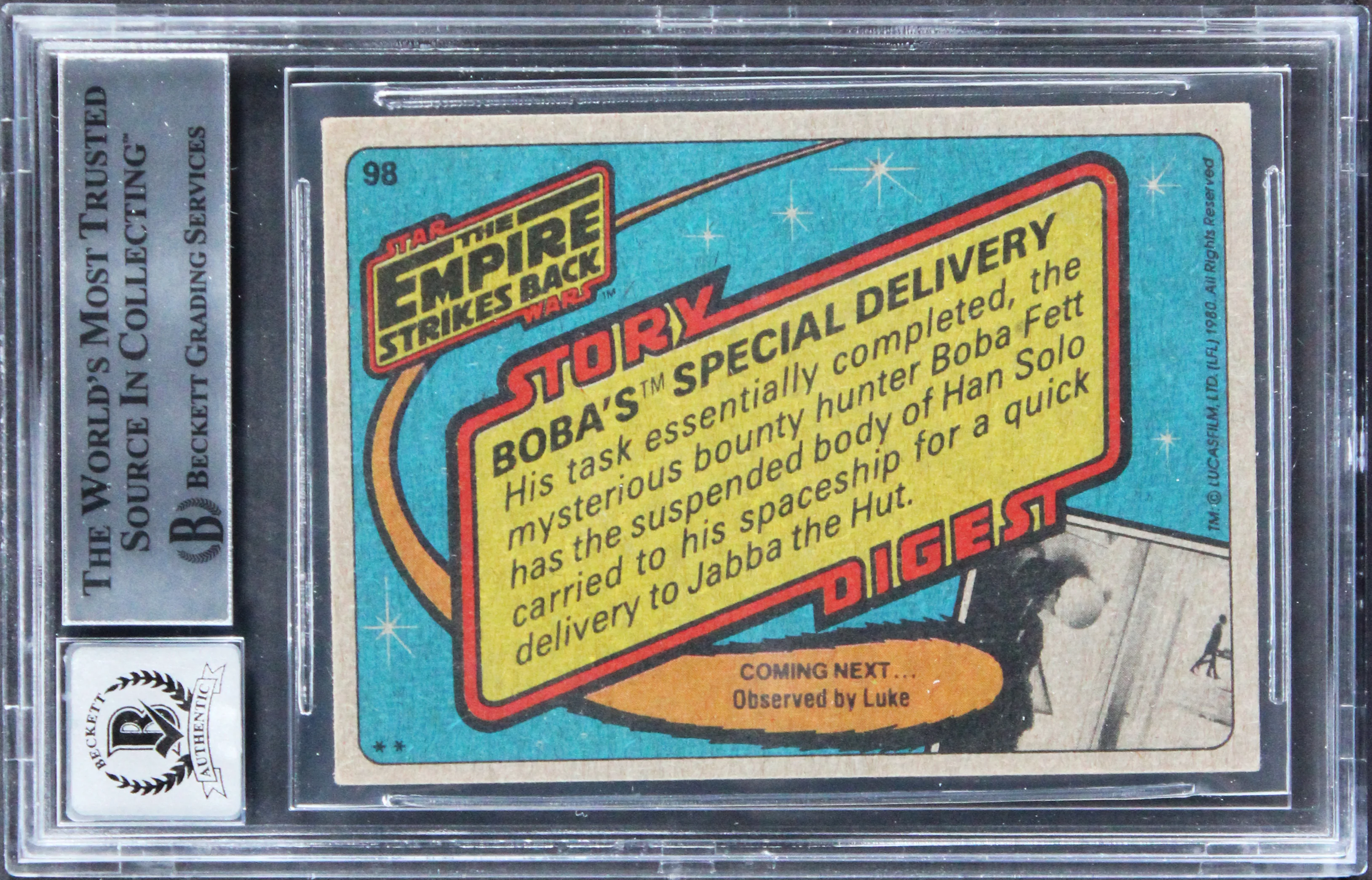 (4) Bulloch, Wingreen, +2 Signed 1980 Star Wars ESB #252 Card Auto 10 BAS Slab - Image 3