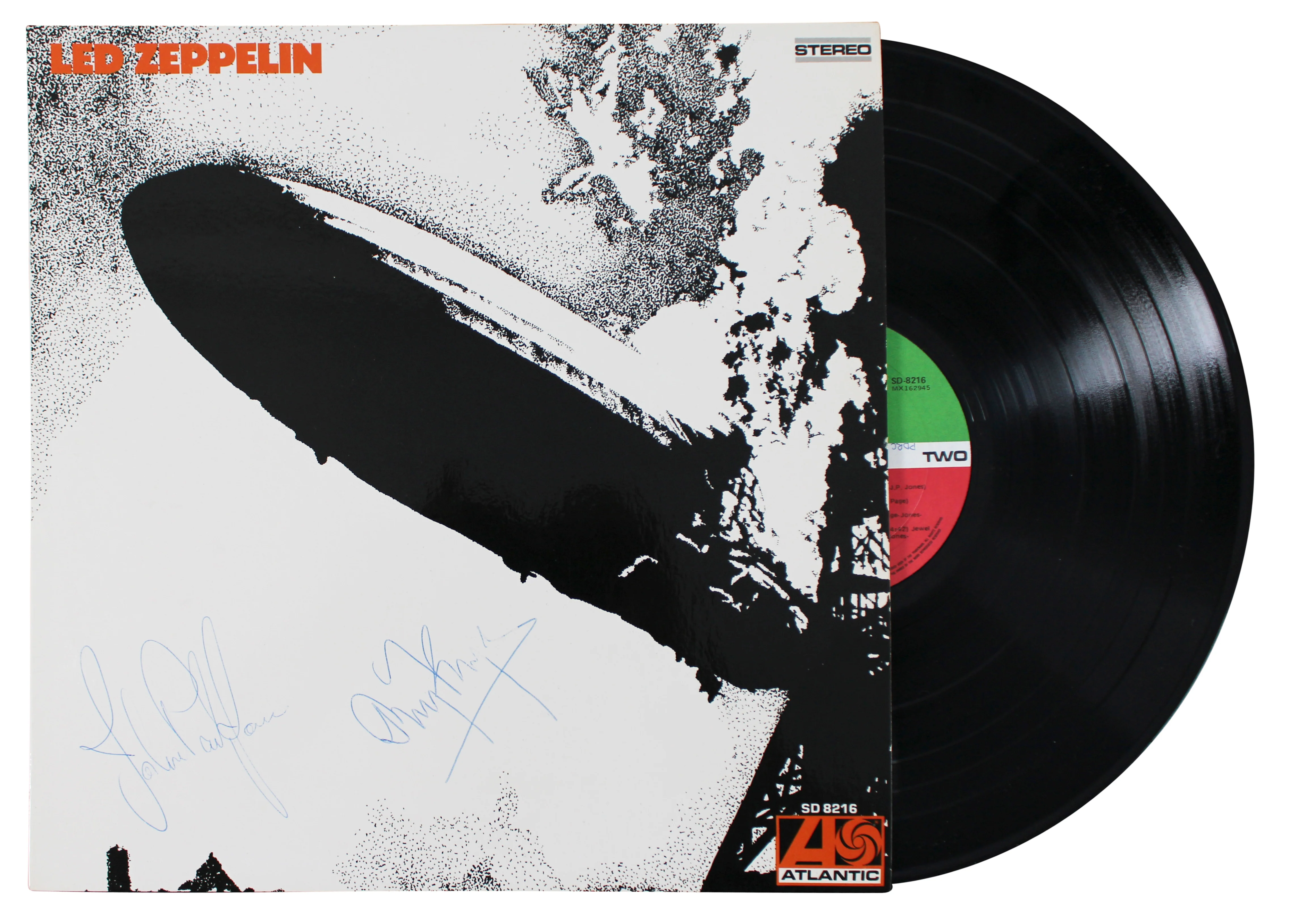 (4) Page, Plant, Bonham & Jones Signed Led Zepplin I Album Cover w Vinyl BAS JSA - Image 3