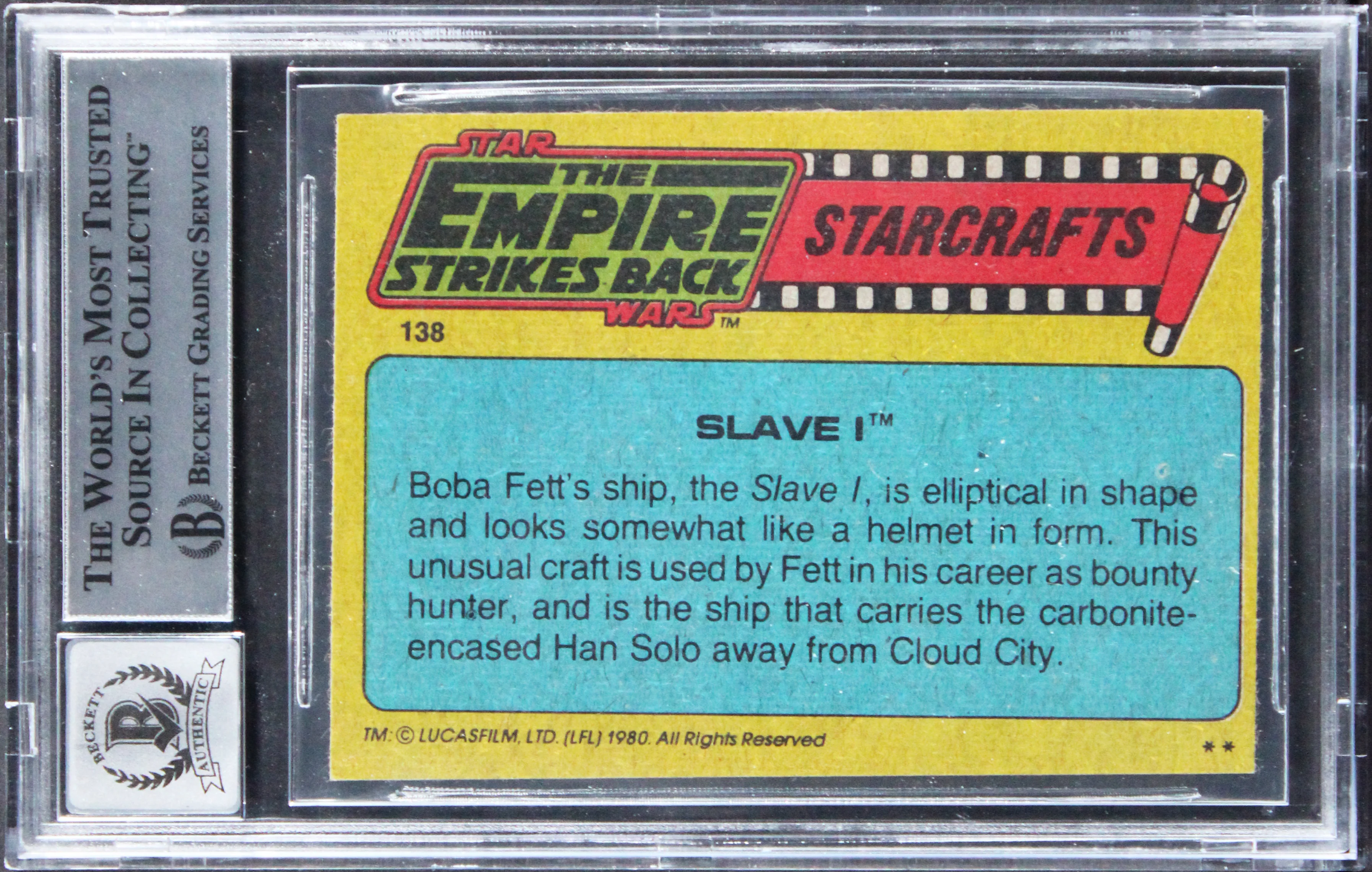 (4) Peterson +3 Signed 1980 Star Wars ESB #138 Card Auto Grade 10! BAS Slabbed - Image 3