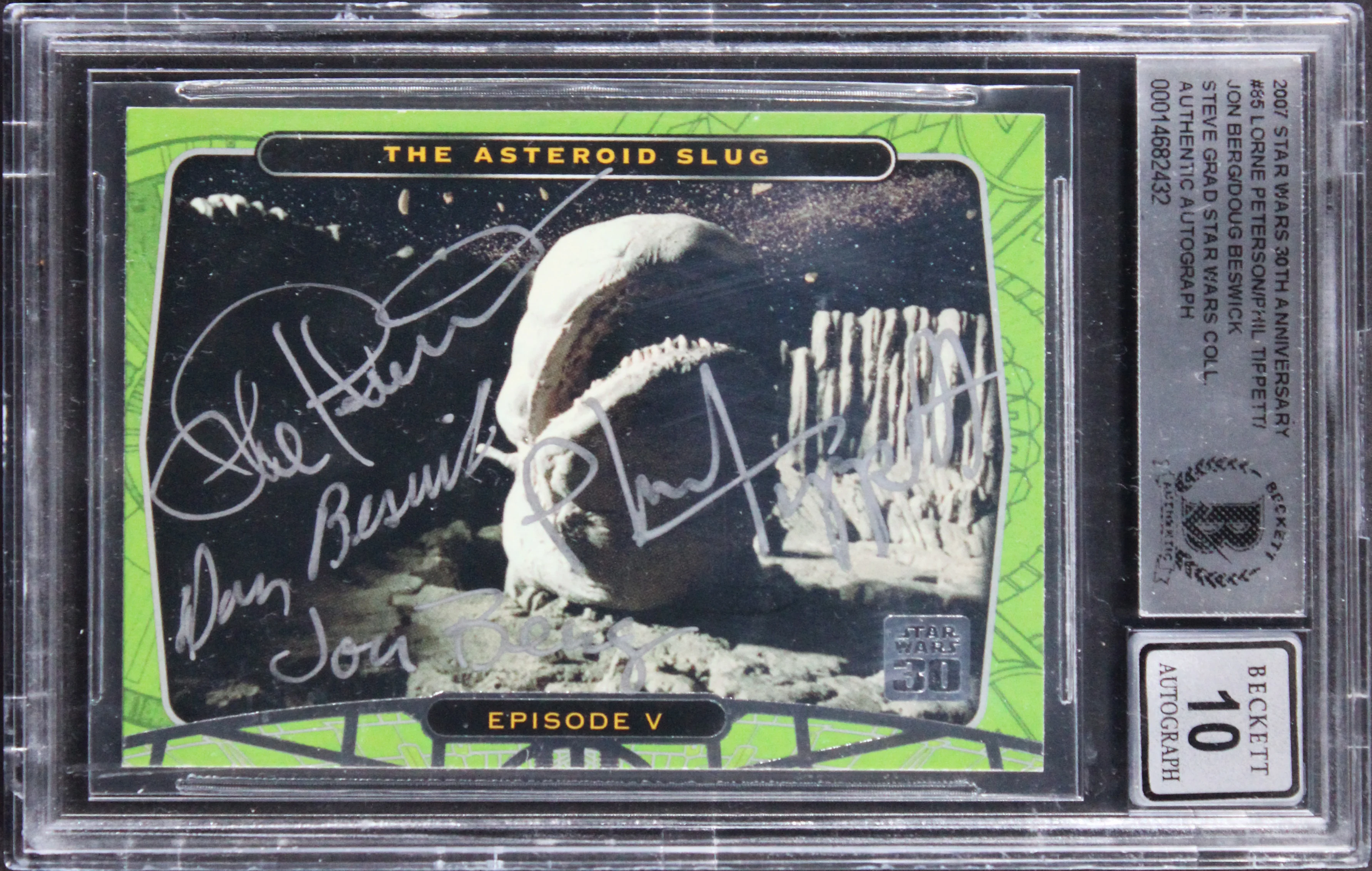 (4) Peterson +3 Signed 2007 Star Wars 30th Anniv #85 Card Auto 10! BAS Slabbed