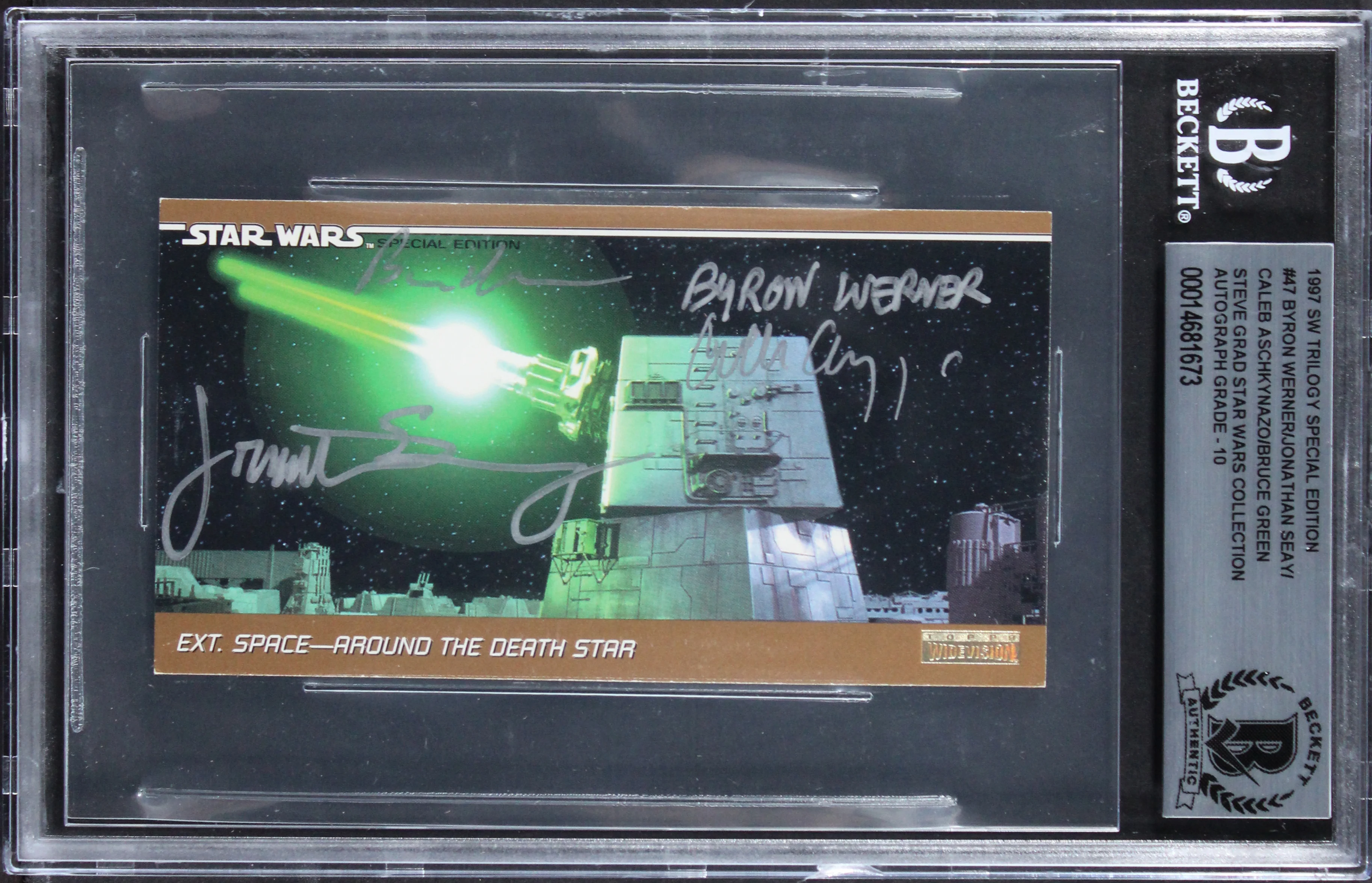 (4) Werner +3 Signed 1997 Star Wars Trilogy SE #47 Card Auto GM 10! BAS Slabbed - Image 2