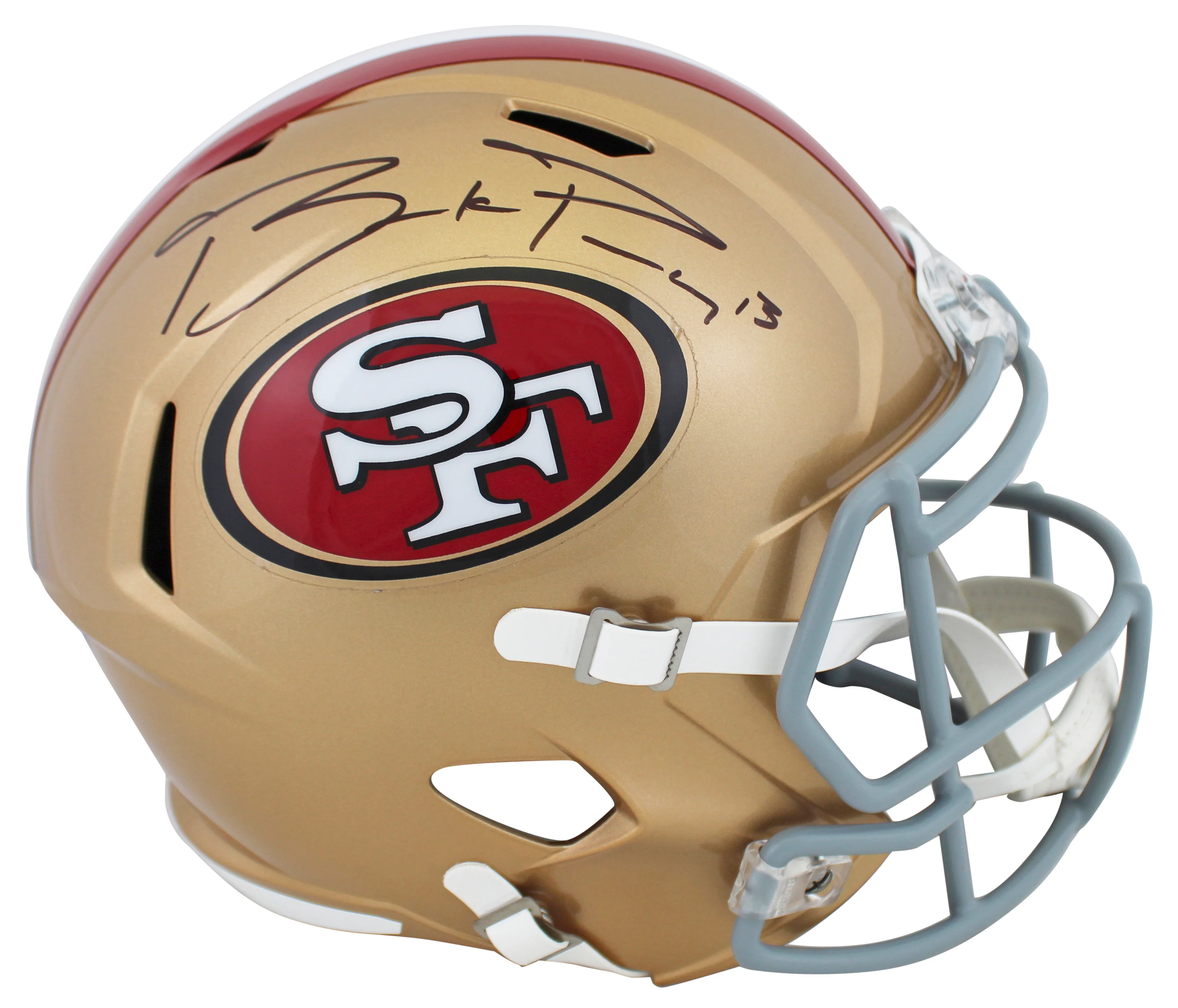 49ers Brock Purdy Authentic Signed Full Size Speed Rep Helmet w/ Case Fanatics - Image 3