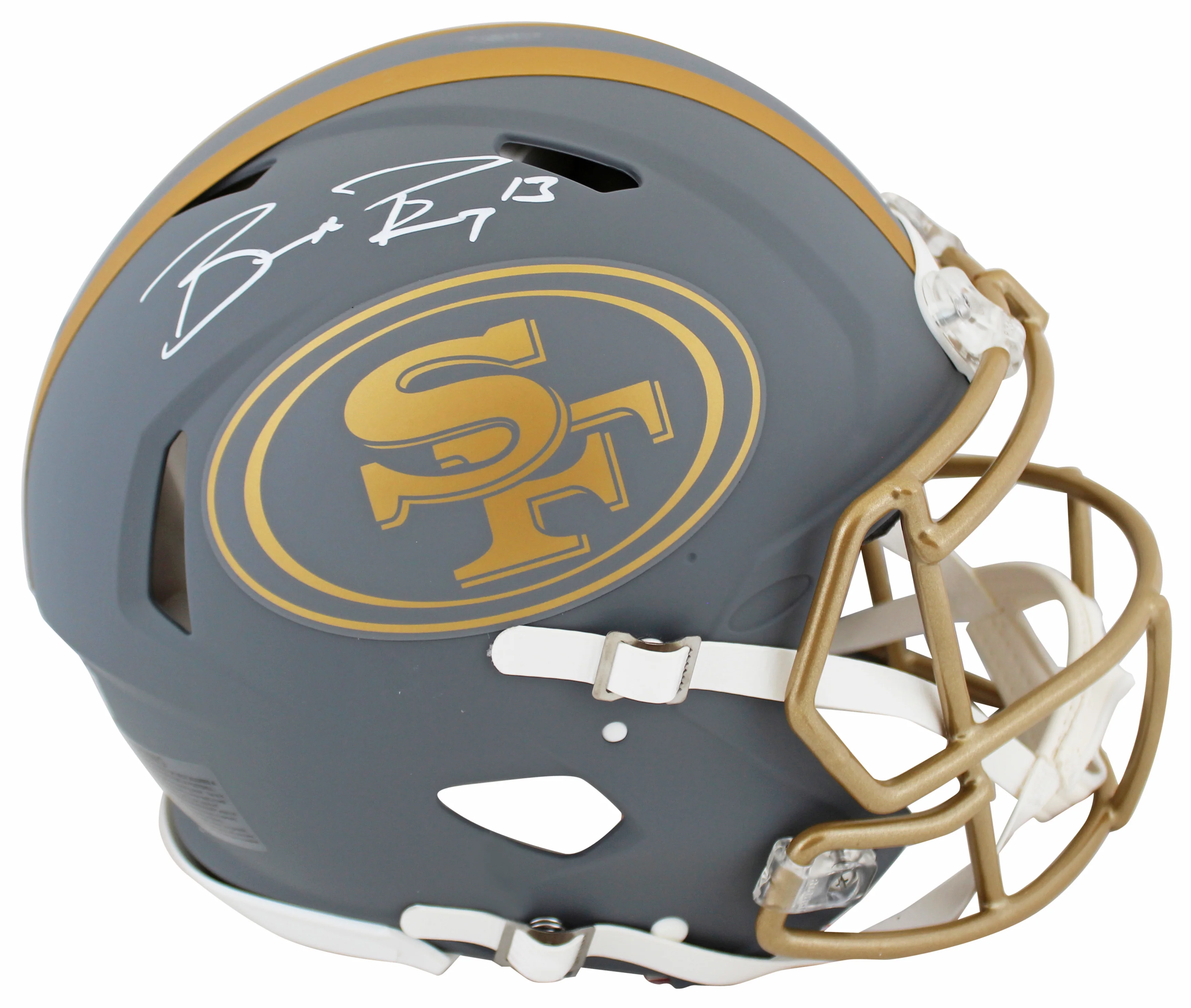 49ers Brock Purdy Signed Slate Full Size Speed Proline Helmet W/ Case Fanatics - Image 3