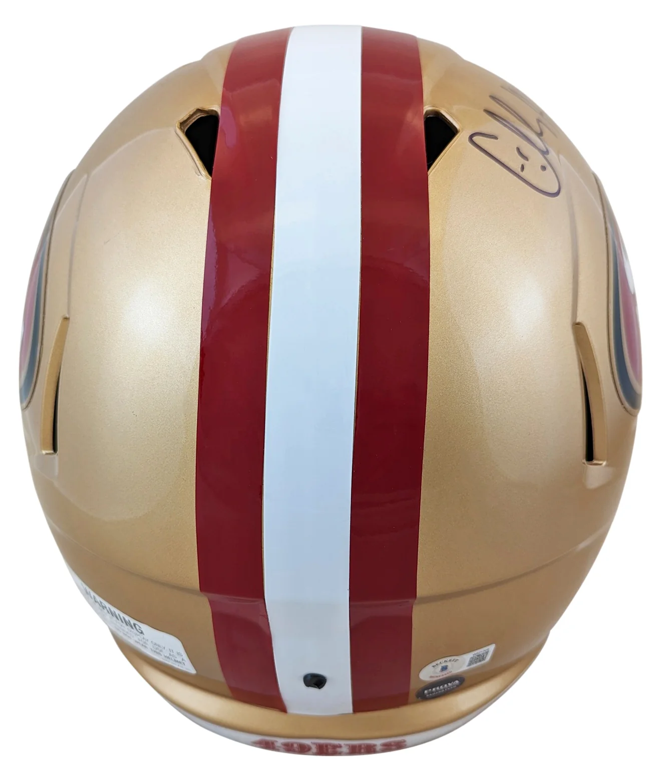 49ers Charles Haley Signed Full Size Speed Rep Helmet Autographed BAS Witnessed - Image 3