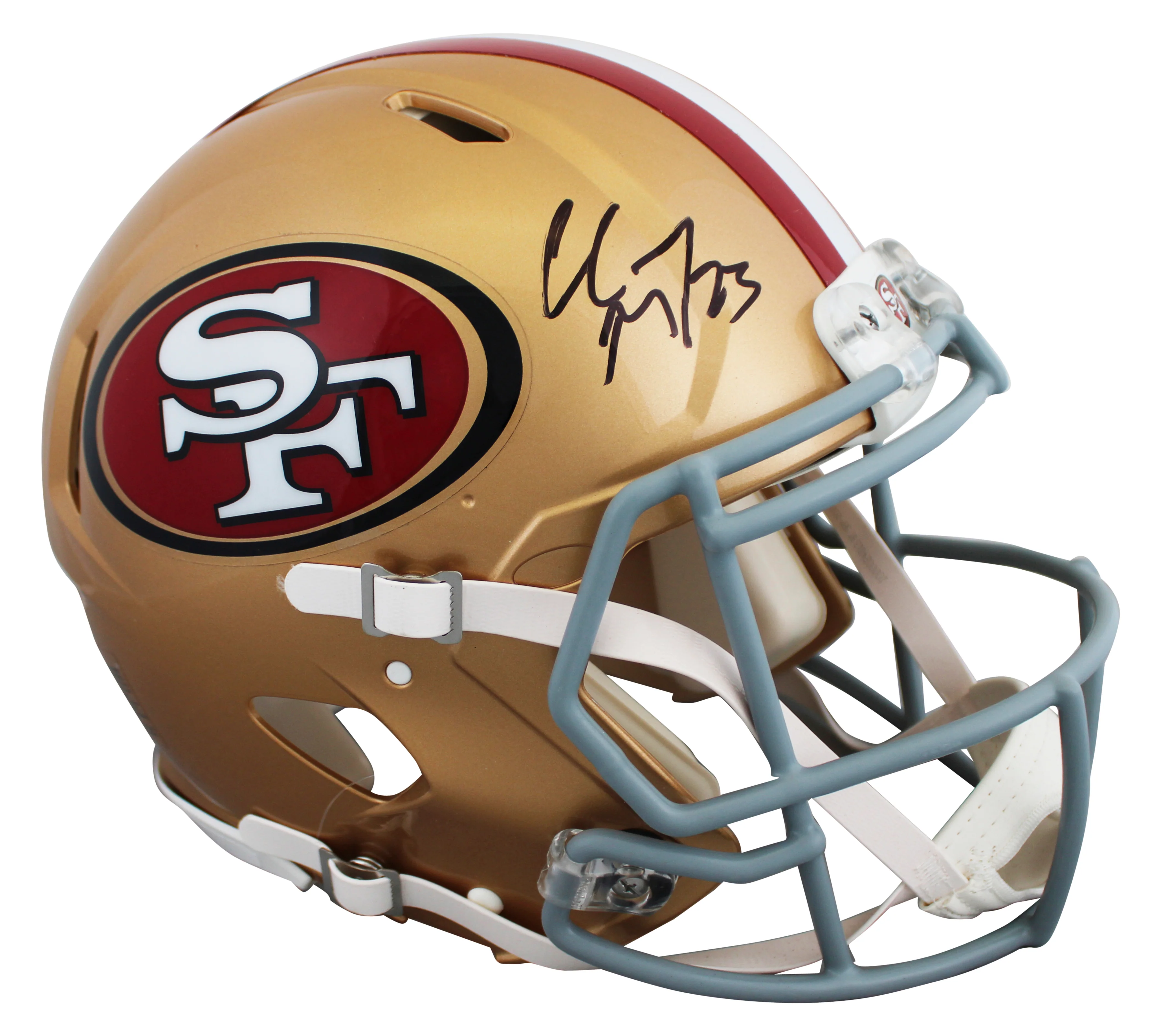 49ers Christian McCaffrey Signed Full Size Speed Proline Helmet W/ Case Fanatics - Image 3