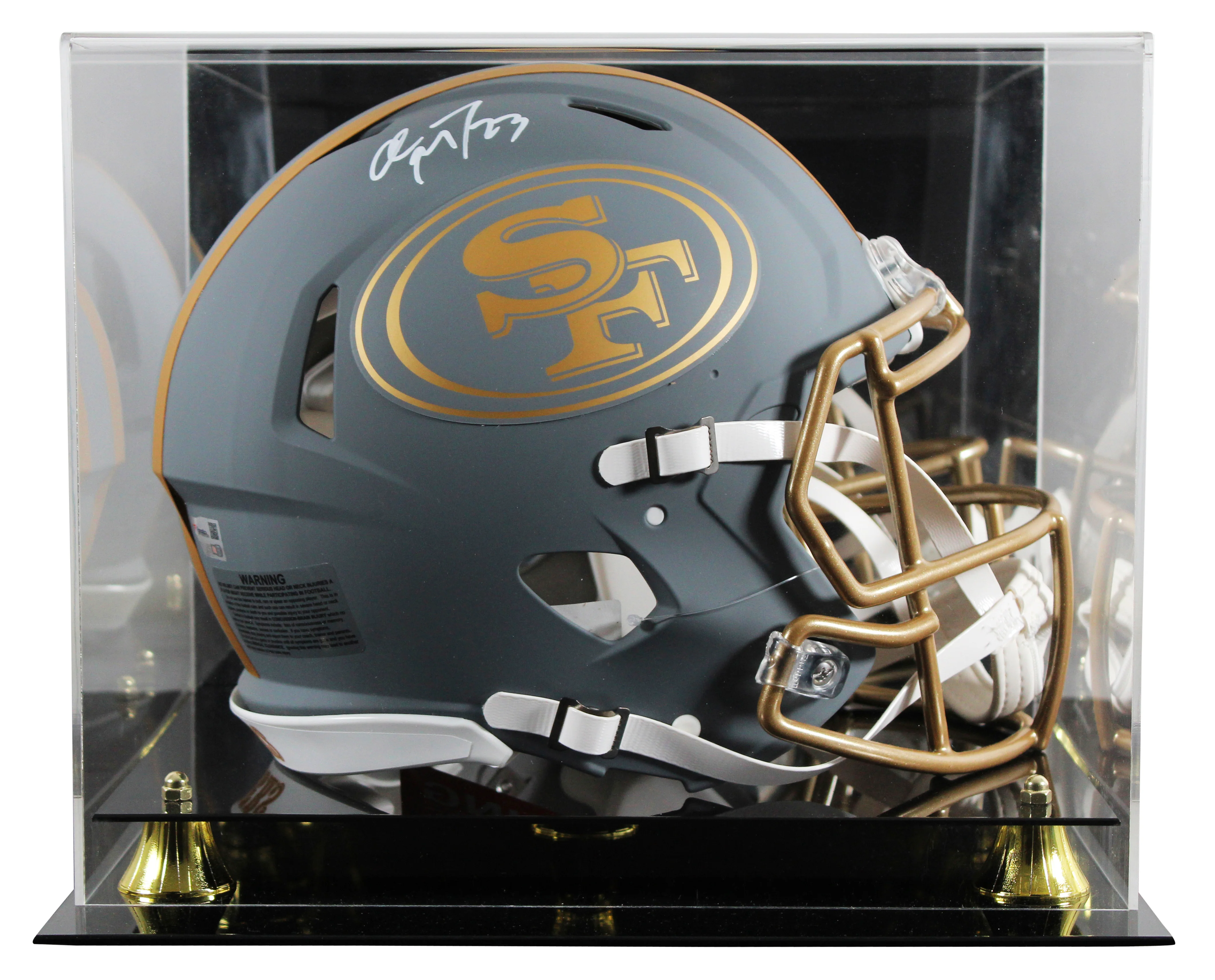 49ers Christian McCaffrey Signed Slate F/S Speed Proline Helmet W/ Case Fanatics - Image 2