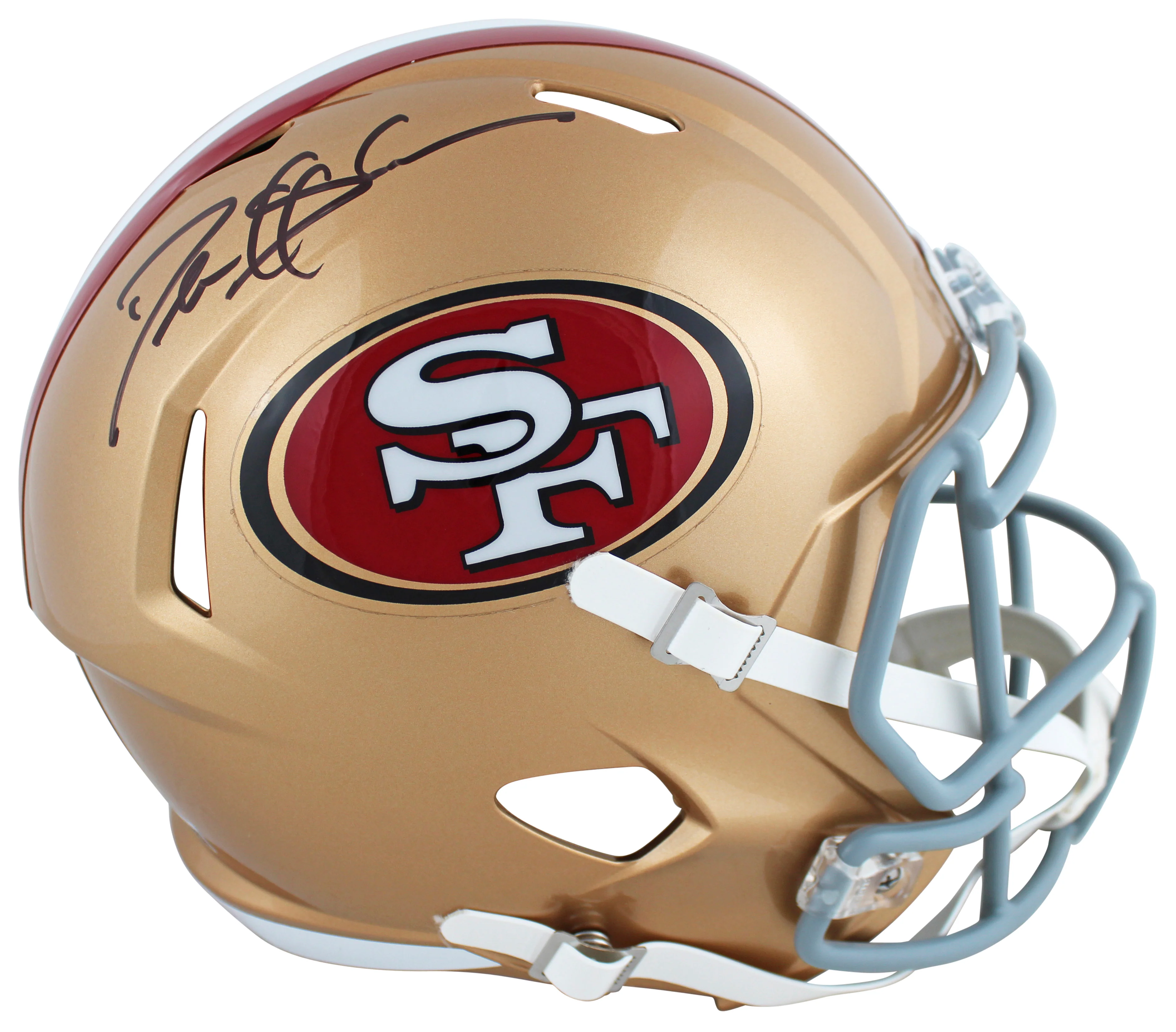 49ers Deion Sanders Authentic Signed Full Size Speed Rep Helmet w/ Case BAS Wit - Image 3