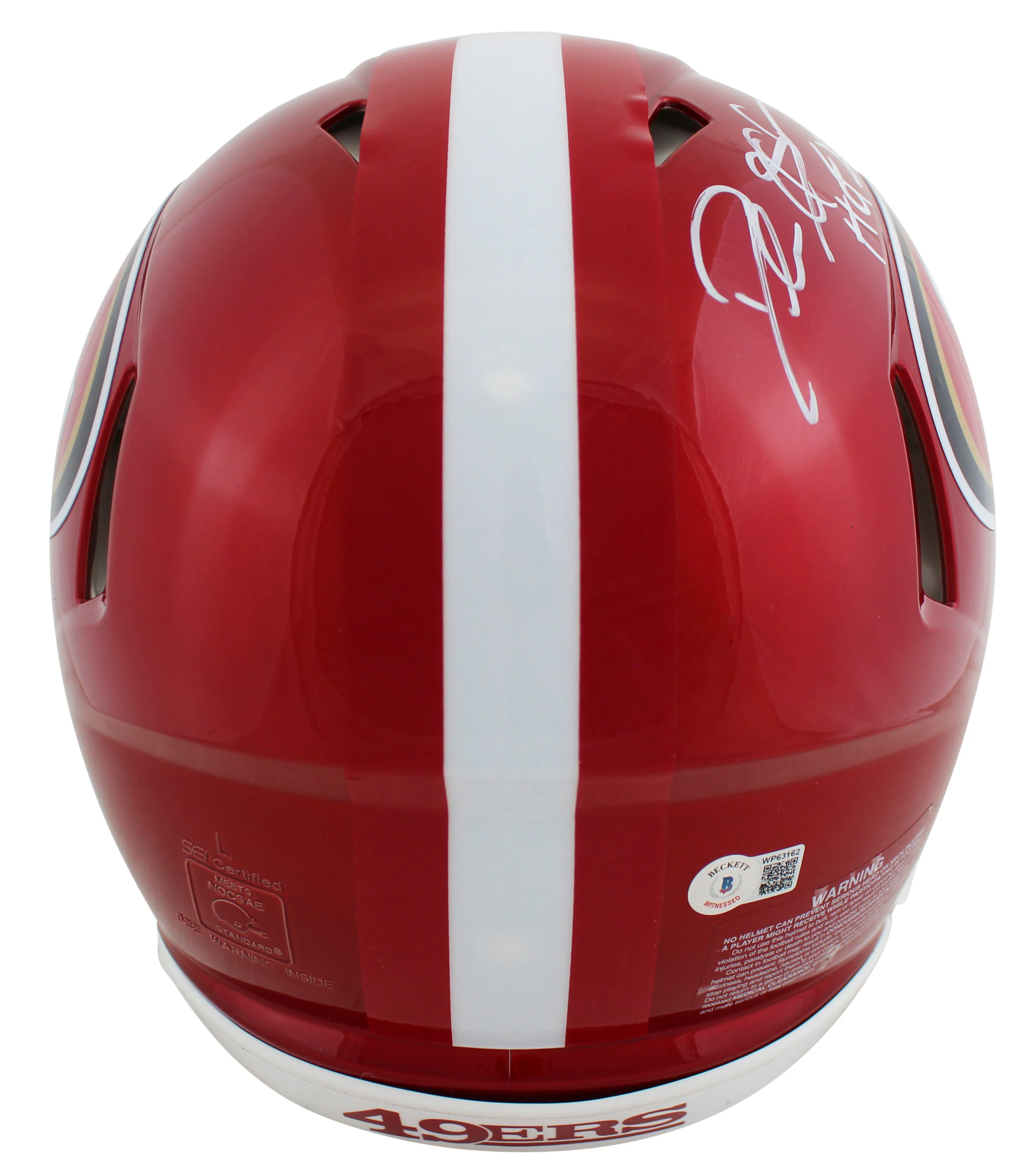 49ers Deion Sanders HOF 2011 Signed Flash Full Size Speed Proline Helmet BAS Wit - Image 3