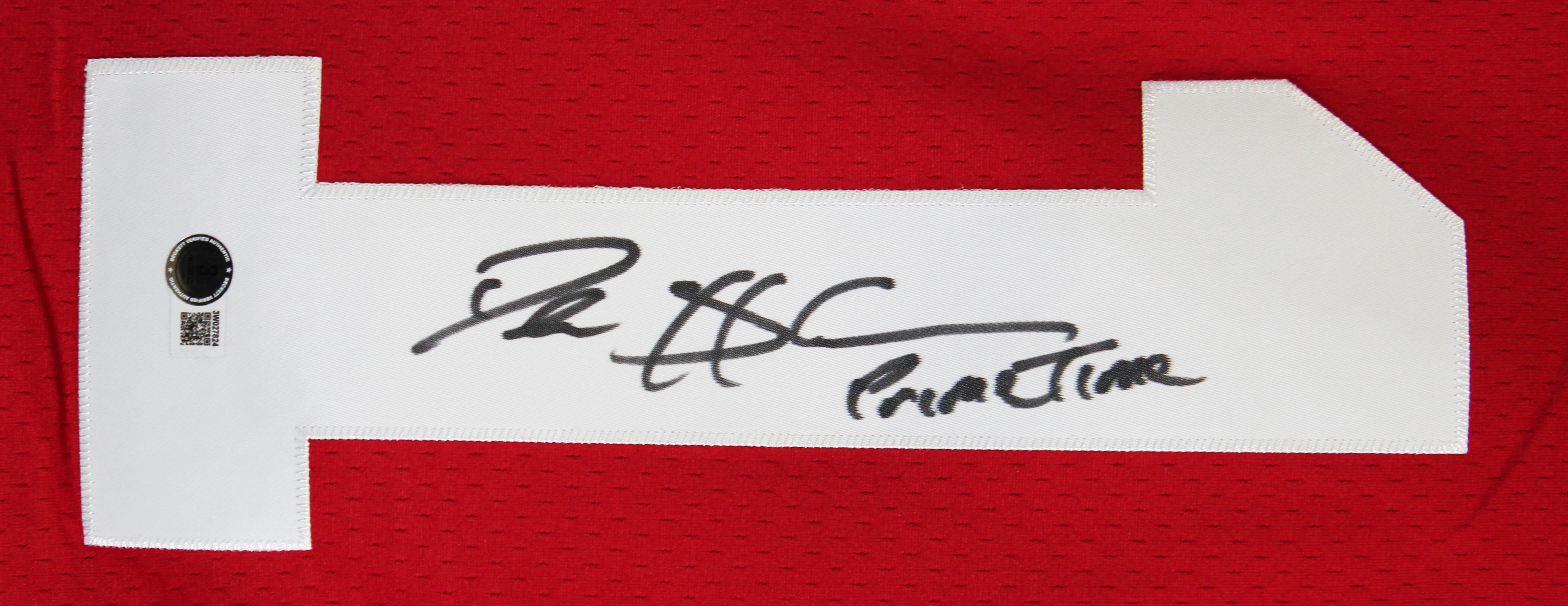 49ers Deion Sanders "Primetime" Authentic Signed Red M&N TB Jersey BAS Witnessed - Image 4