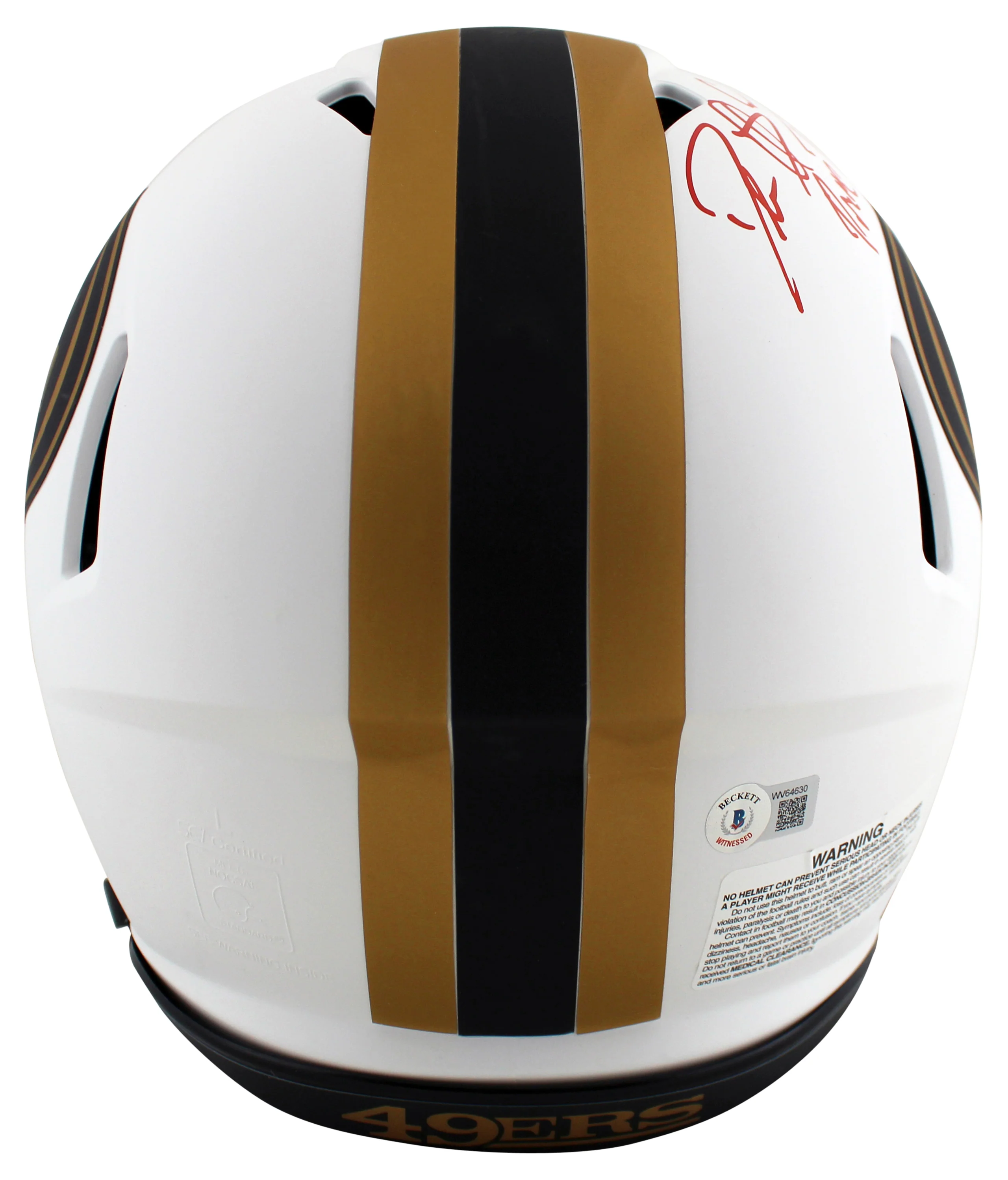49ers Deion Sanders Signed Lunar Full Size Speed Proline Helmet W/ Case BAS Wit - Image 4