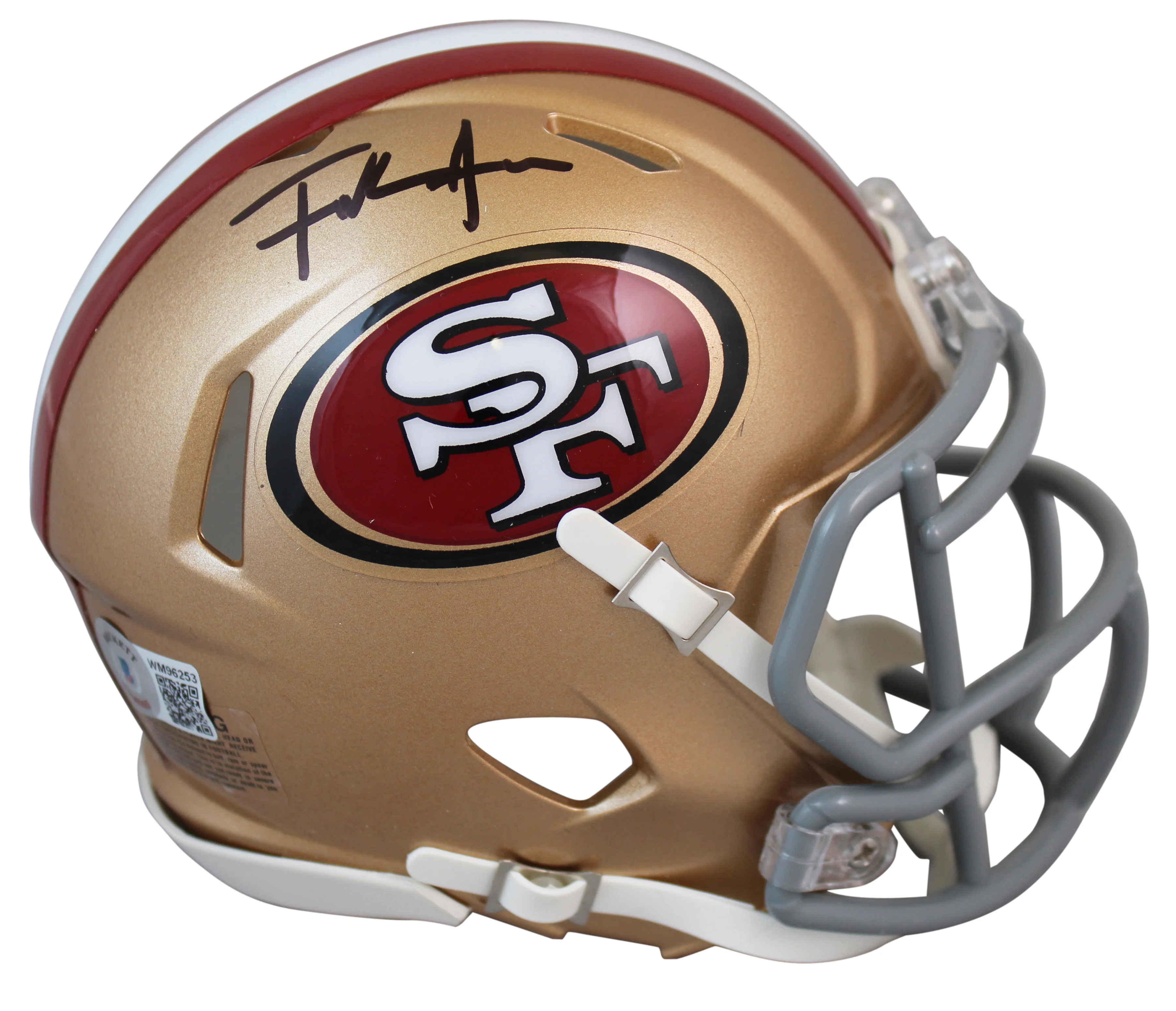 49ers Frank Gore Authentic Signed Speed Mini Helmet Autographed BAS Witnessed - Image 2