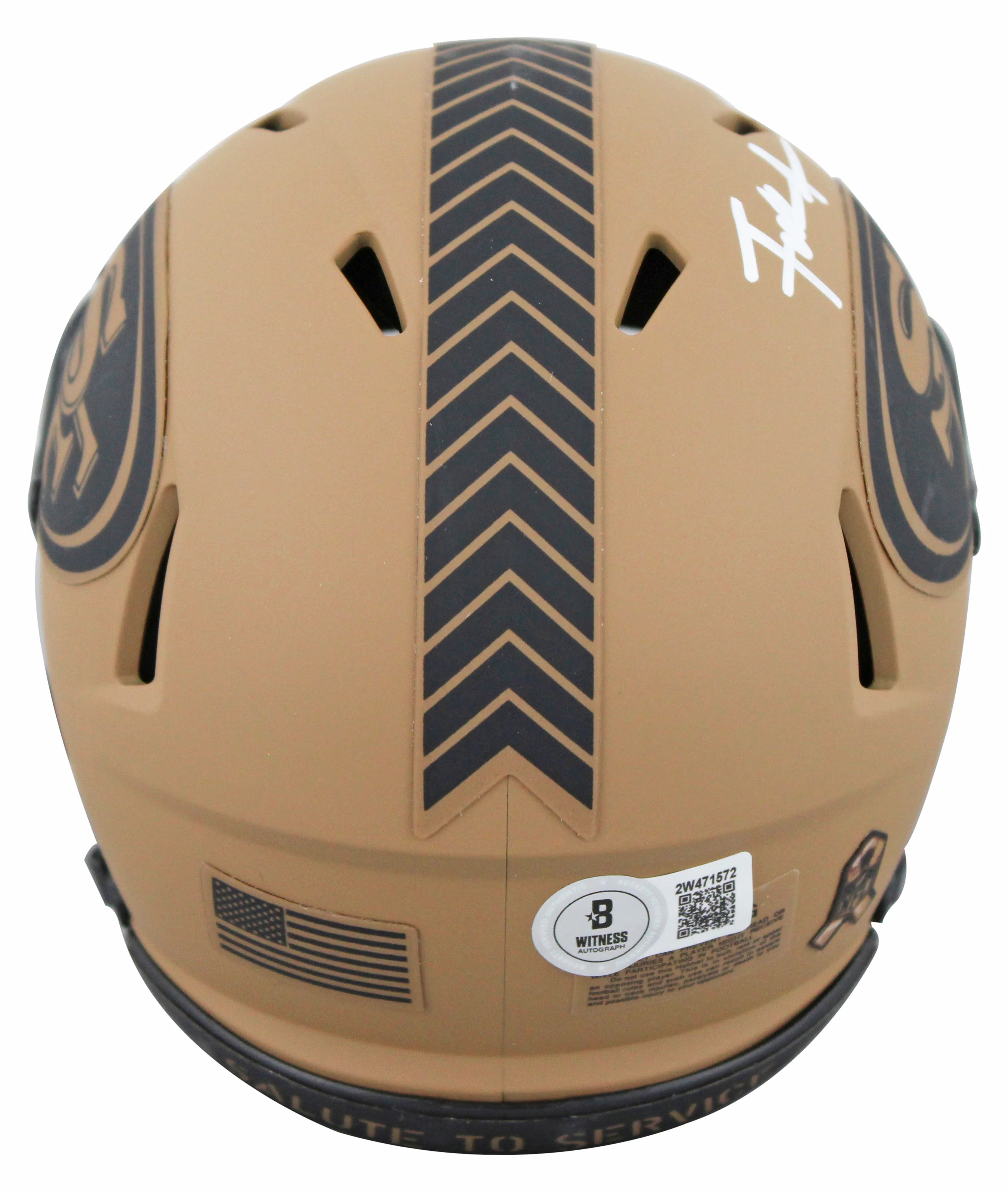 49ers Frank Gore Signed Salute To Service II Speed Mini Helmet BAS Witnessed - Image 3