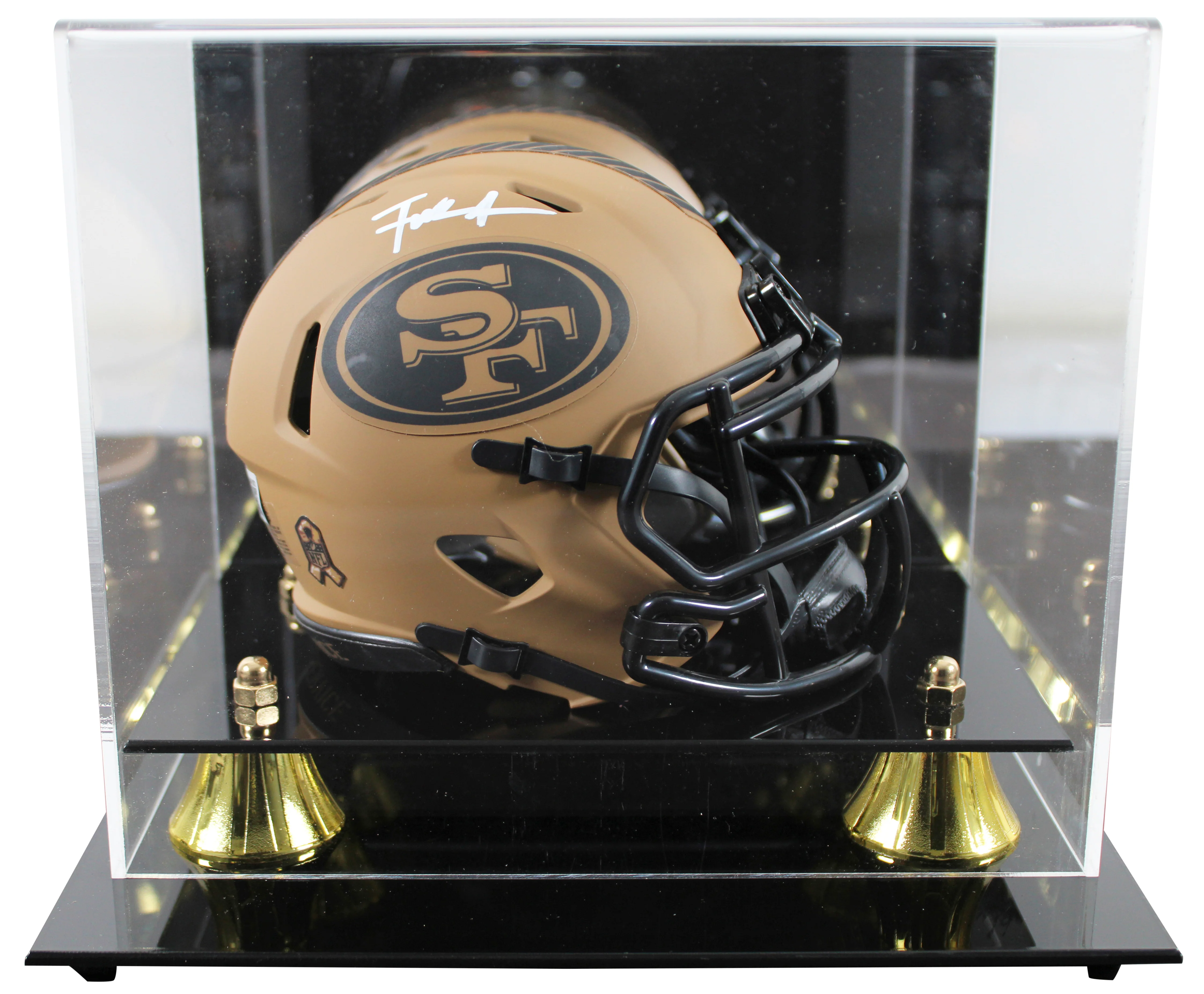 49ers Frank Gore Signed Salute To Service II Speed Mini Helmet W/ Case BAS Wit - Image 2