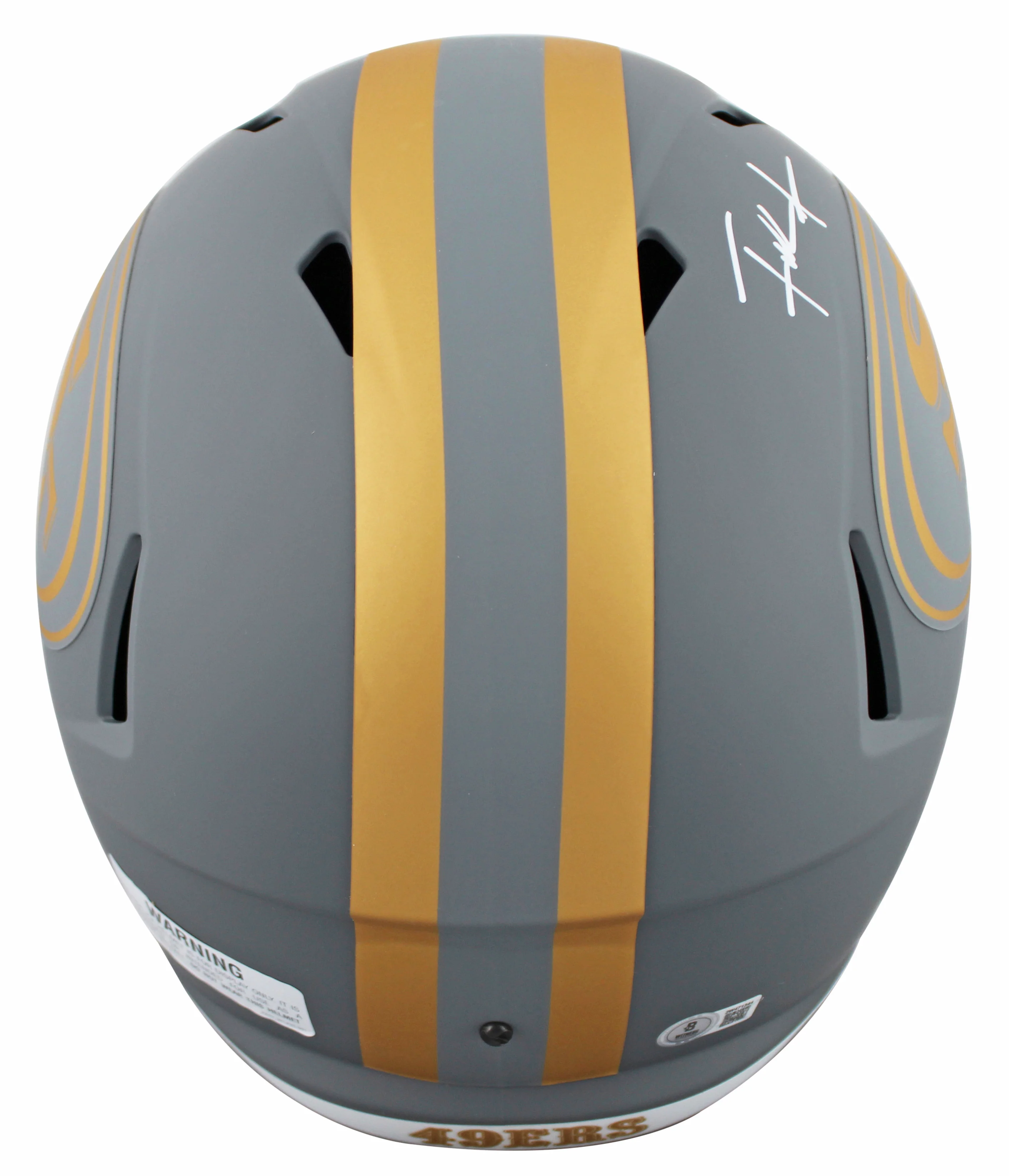 49ers Frank Gore Signed Slate Full Size Speed Rep Helmet W/ Case BAS Witnessed - Image 4