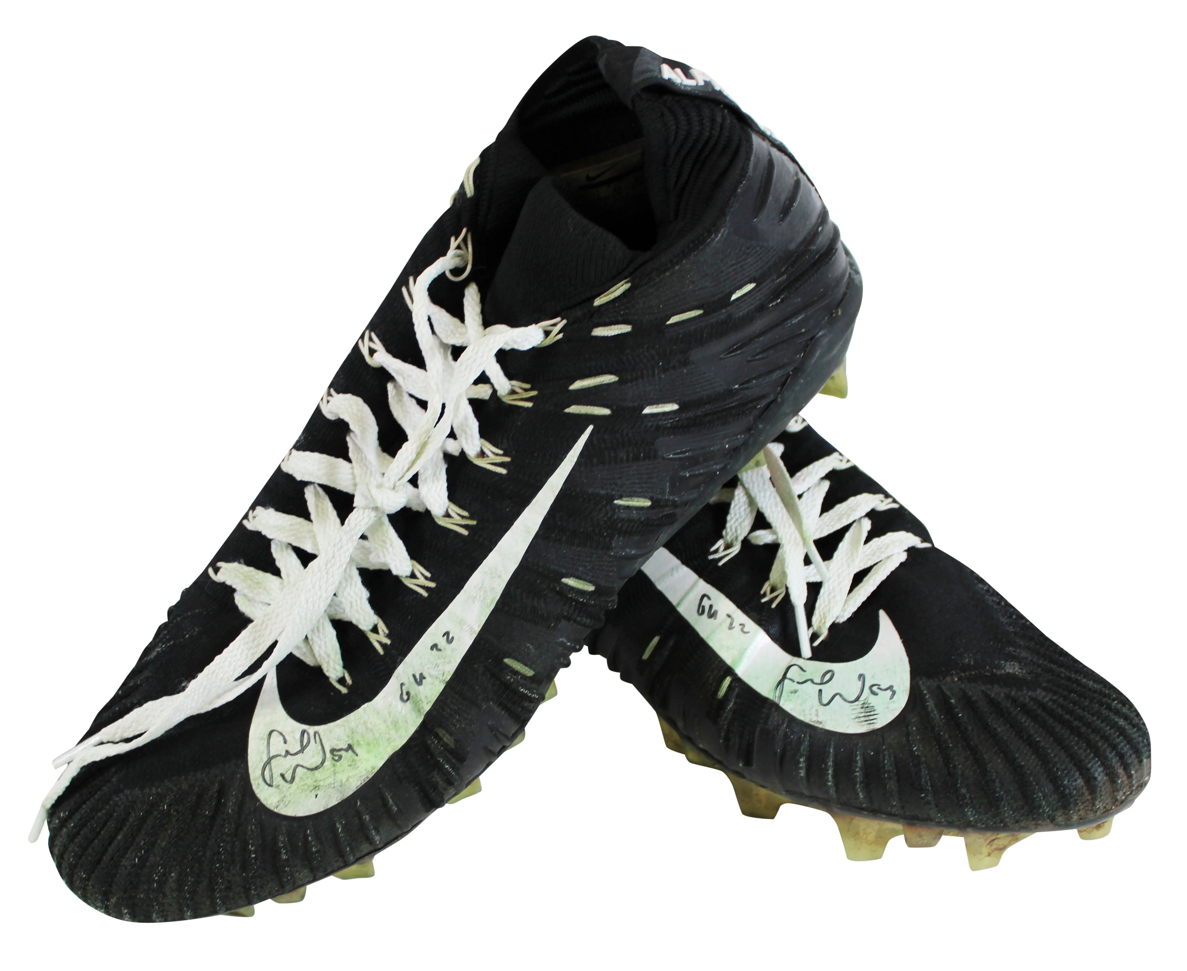 49ers Fred Warner "GU 22" Signed Game Worn Size 12 Nike Alpha Menace Cleats BAS - Image 2