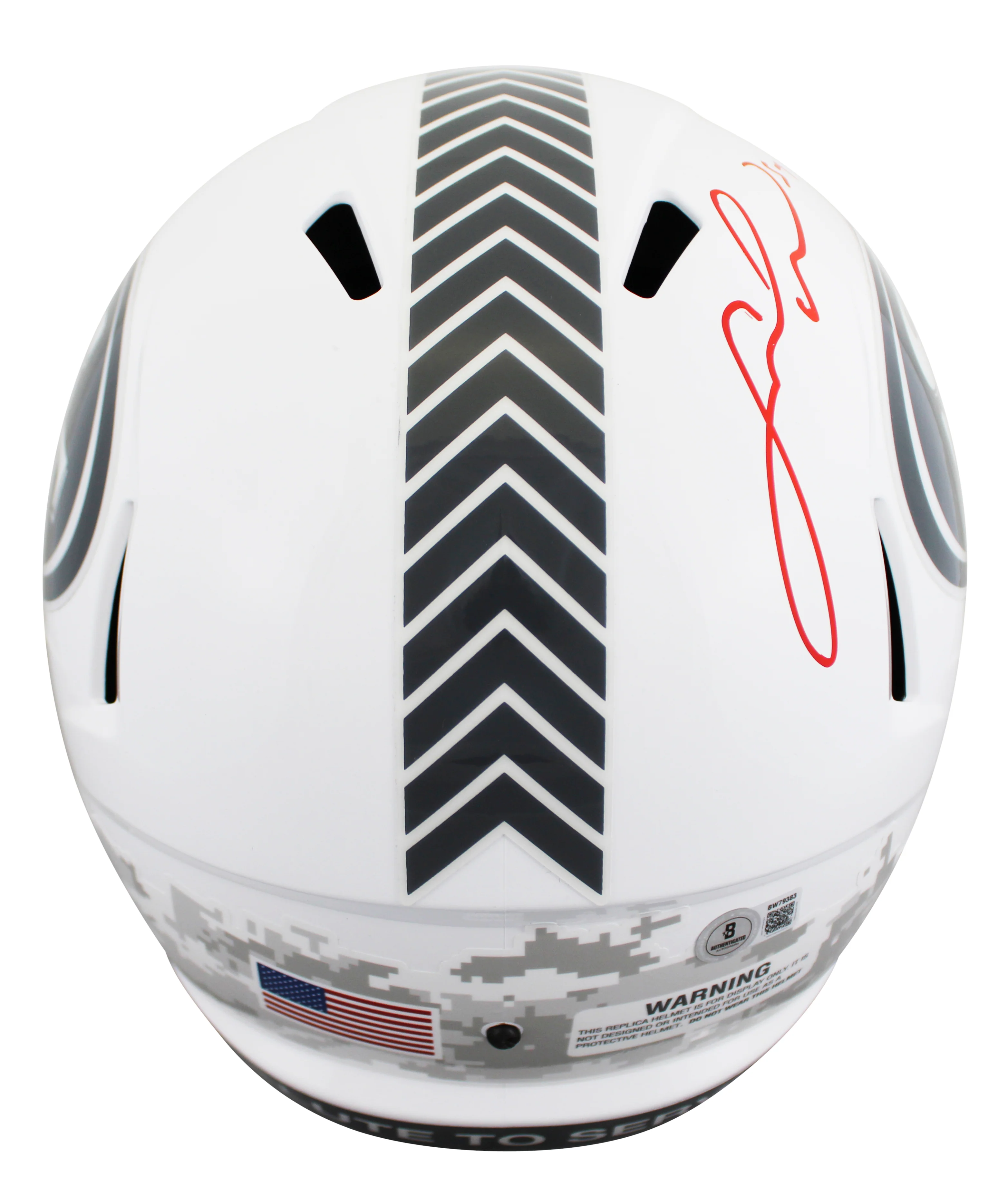 49ers Fred Warner Signed STS III Full Size Speed Rep Helmet W/ Case BAS - Image 4