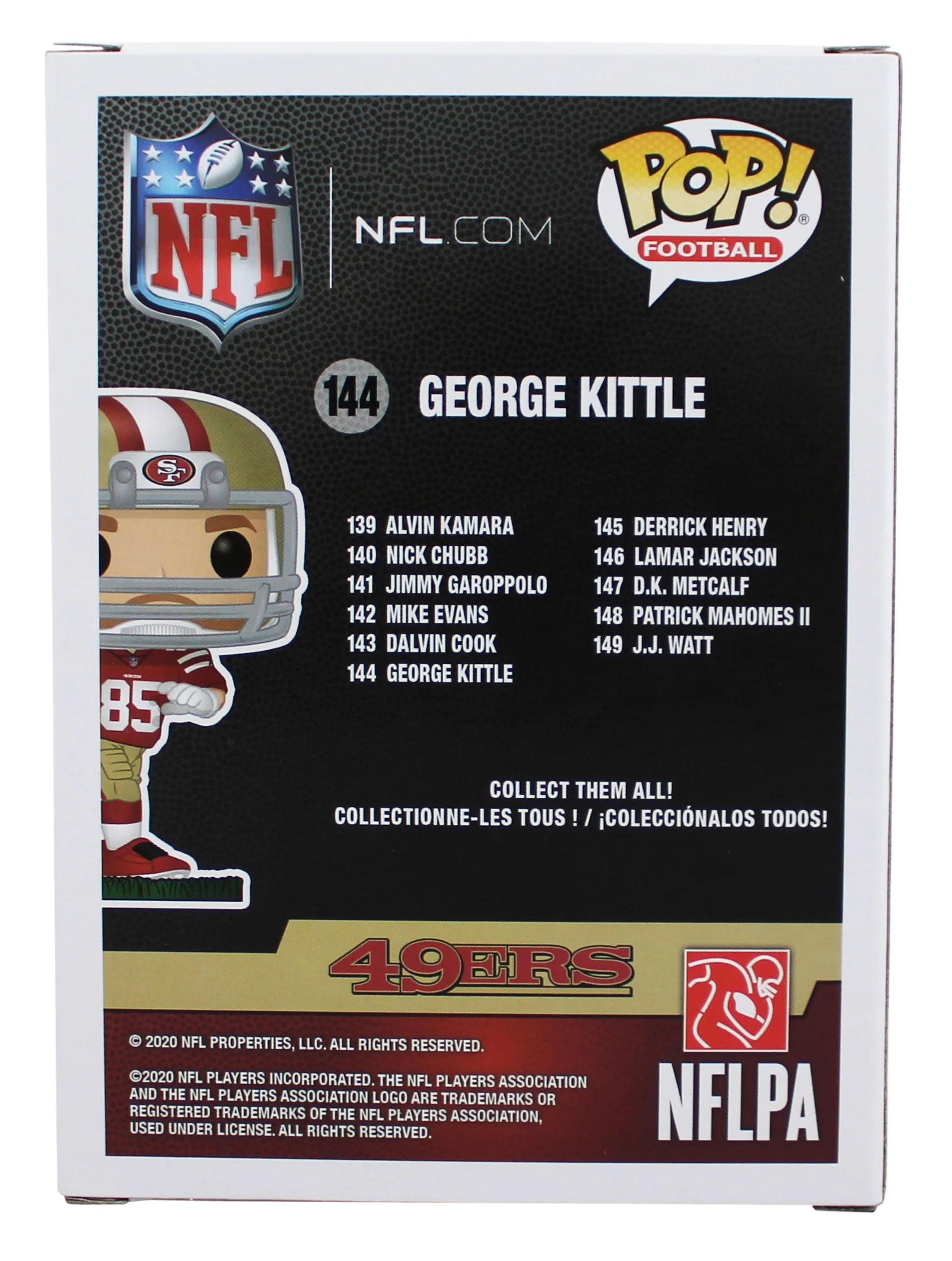 49ers George Kittle Authentic Signed #144 Funko Pop Figure w/ Red Sig BAS Wit - Image 5