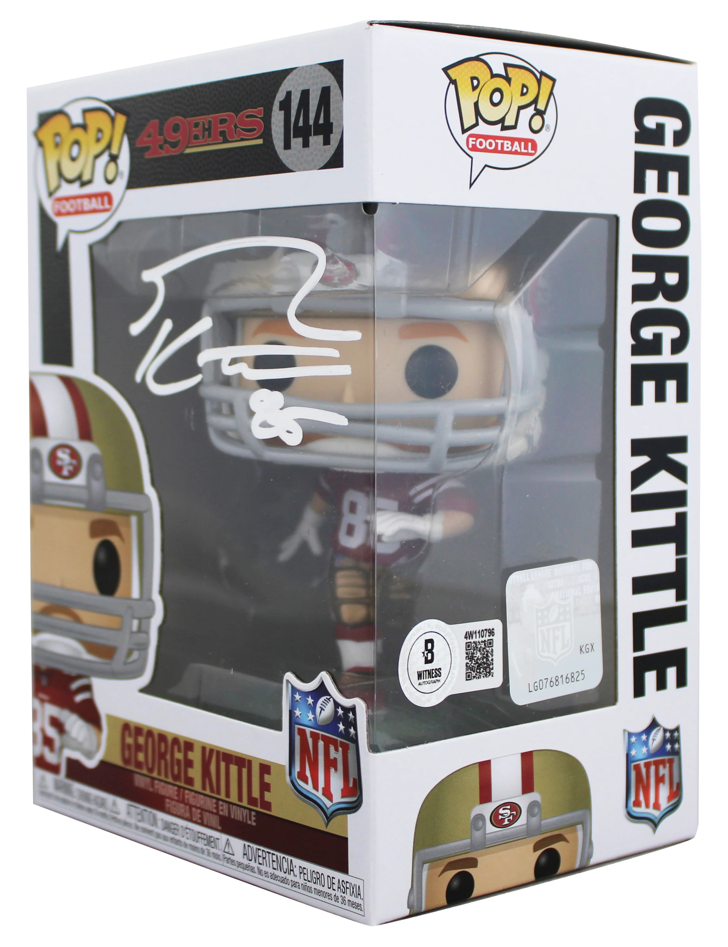 49ers George Kittle Authentic Signed #144 Funko Pop Vinyl Figure BAS Witnessed - Image 3