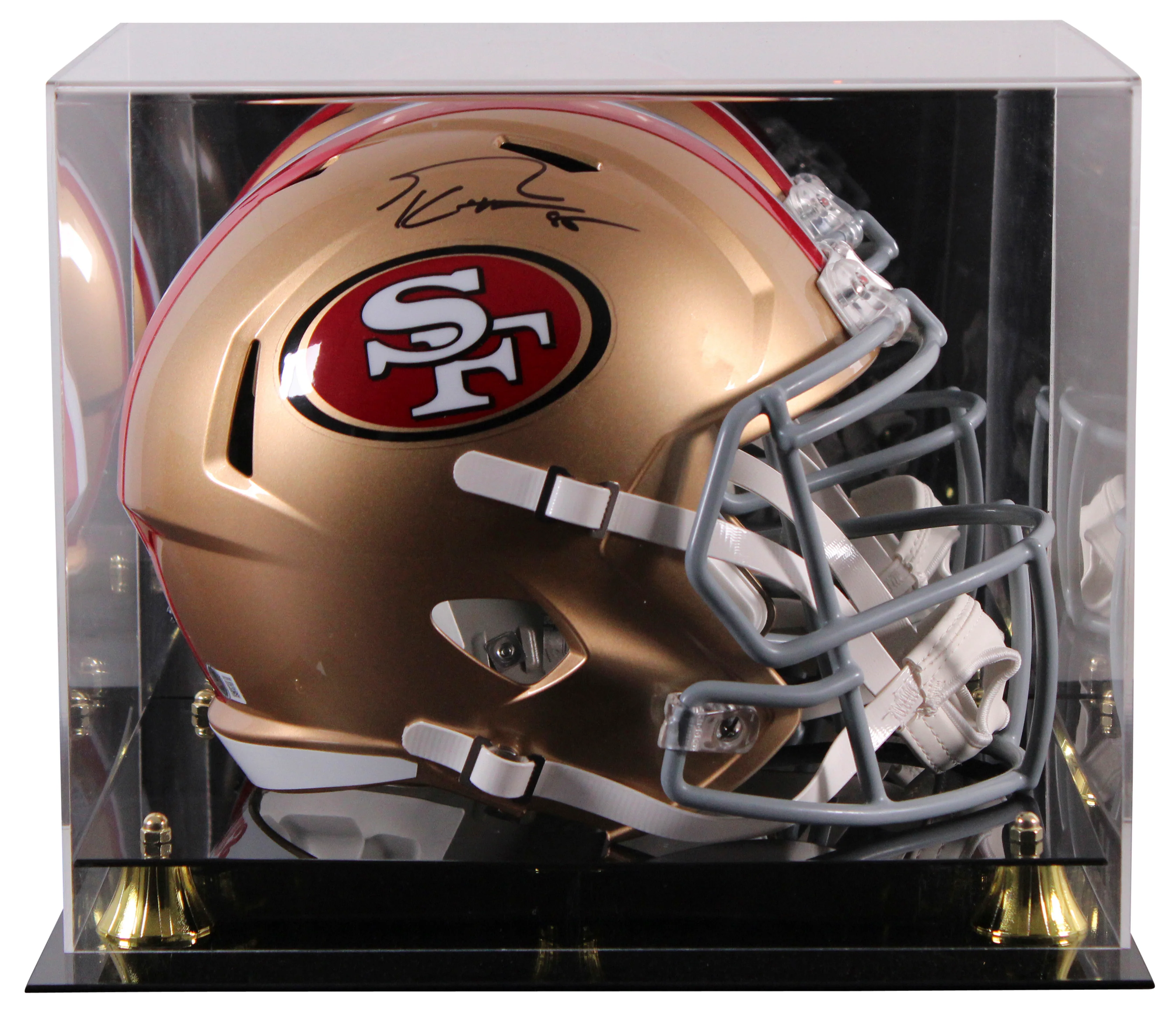 49ers George Kittle Signed Full Size Speed Rep Helmet W/ Case BAS Witnessed - Image 2