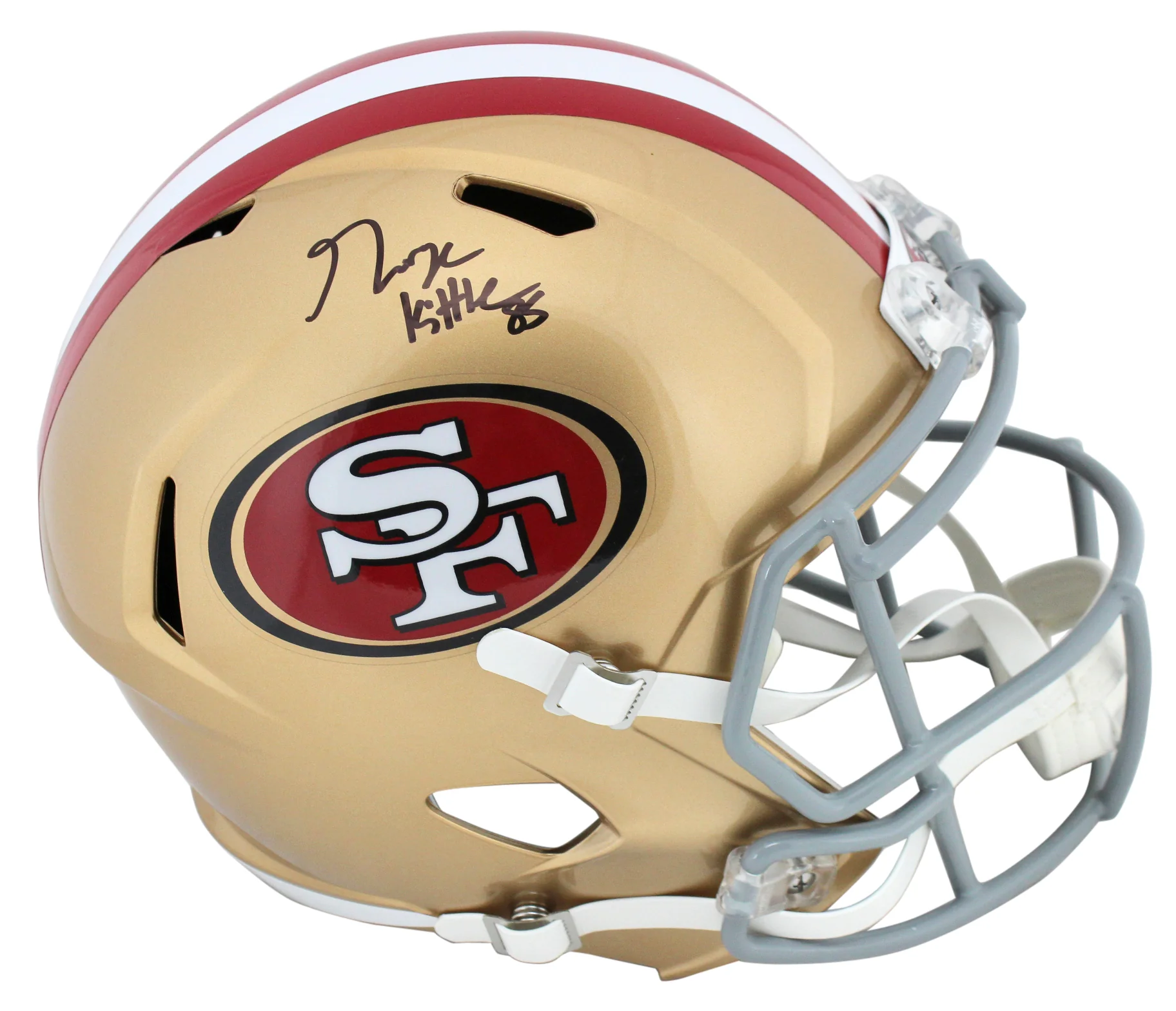 49ers George Kittle Signed Full Size Speed Rep Helmet W/ Case BAS Witnessed - Image 3