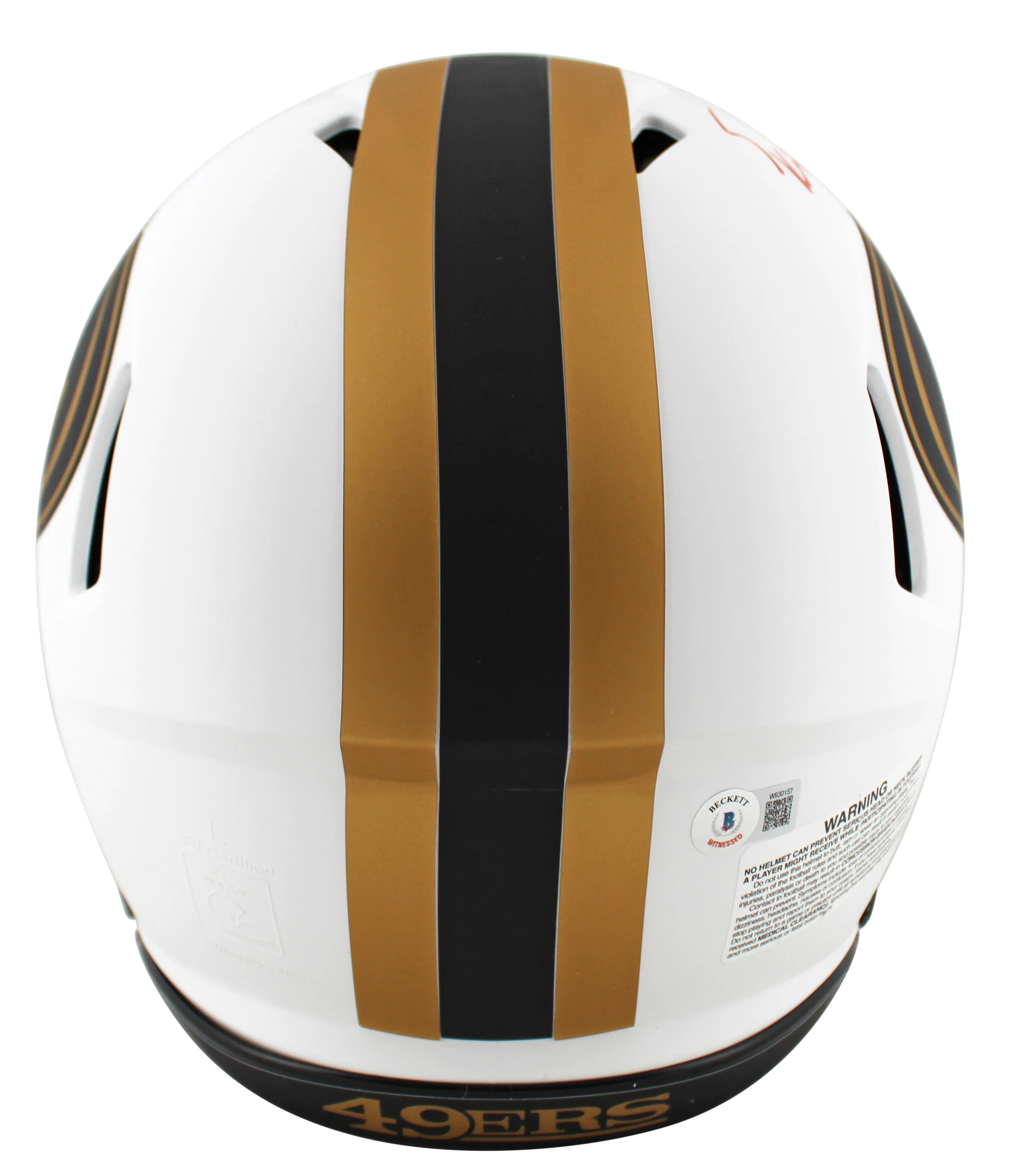 49ers George Kittle Signed Lunar F/S Speed Proline Helmet w/ Red Sig BAS Witness - Image 3