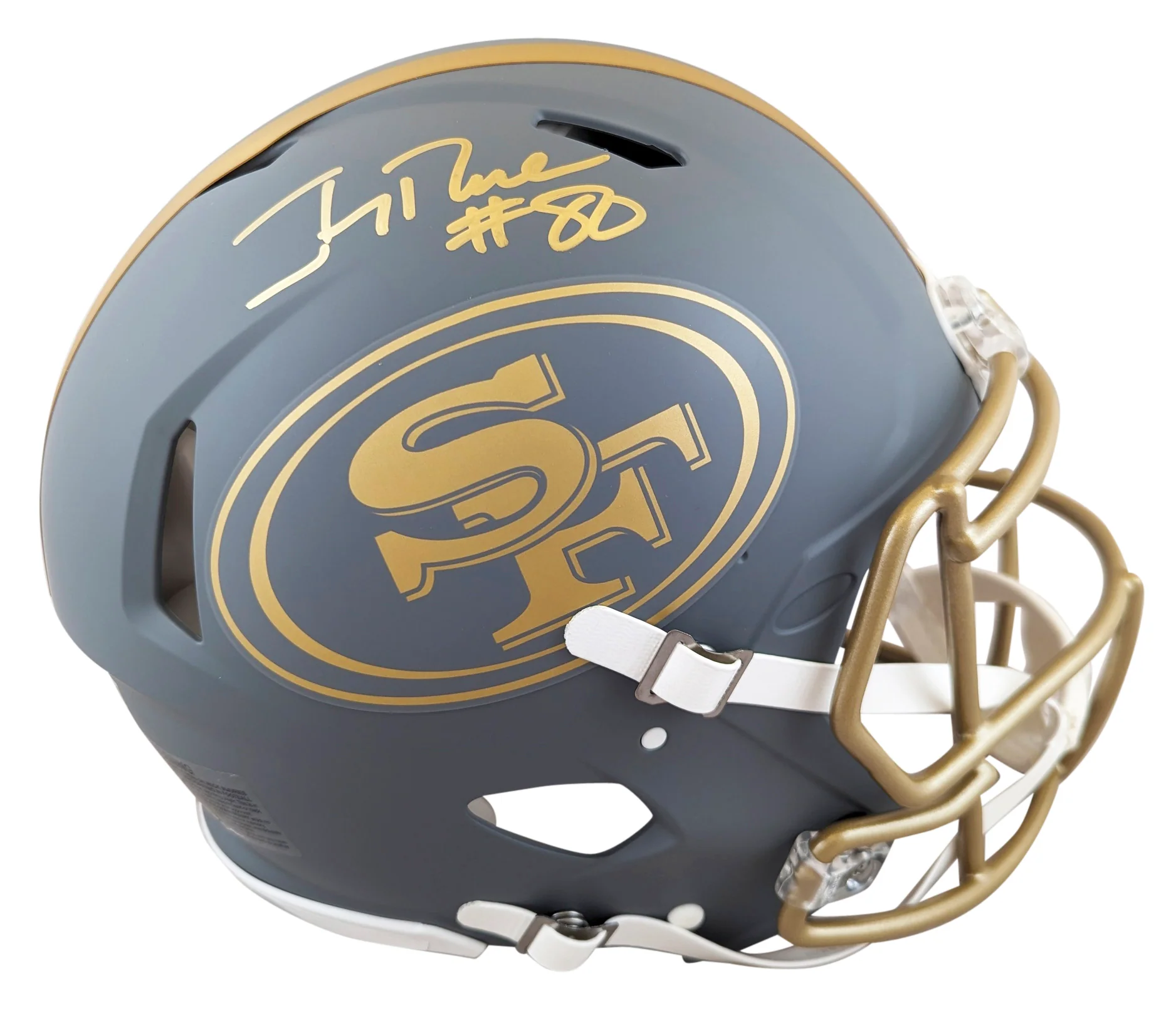 49ers Jerry Rice Signed Slate Full Size Speed Proline Helmet w/ Case Fanatics - Image 3