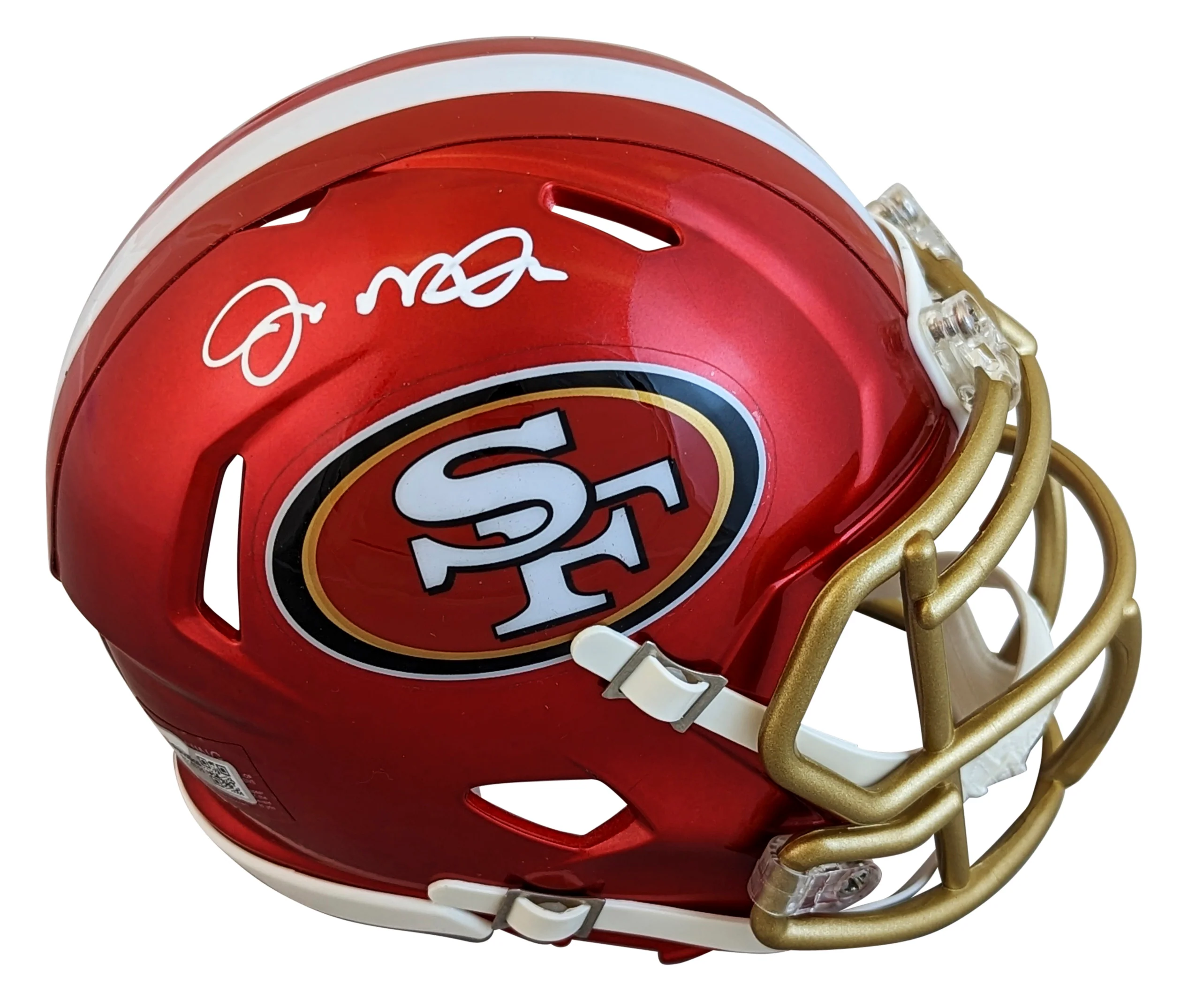 49ers Joe Montana Authentic Signed Flash Speed Mini Helmet Autographed Fanatics - Image 2