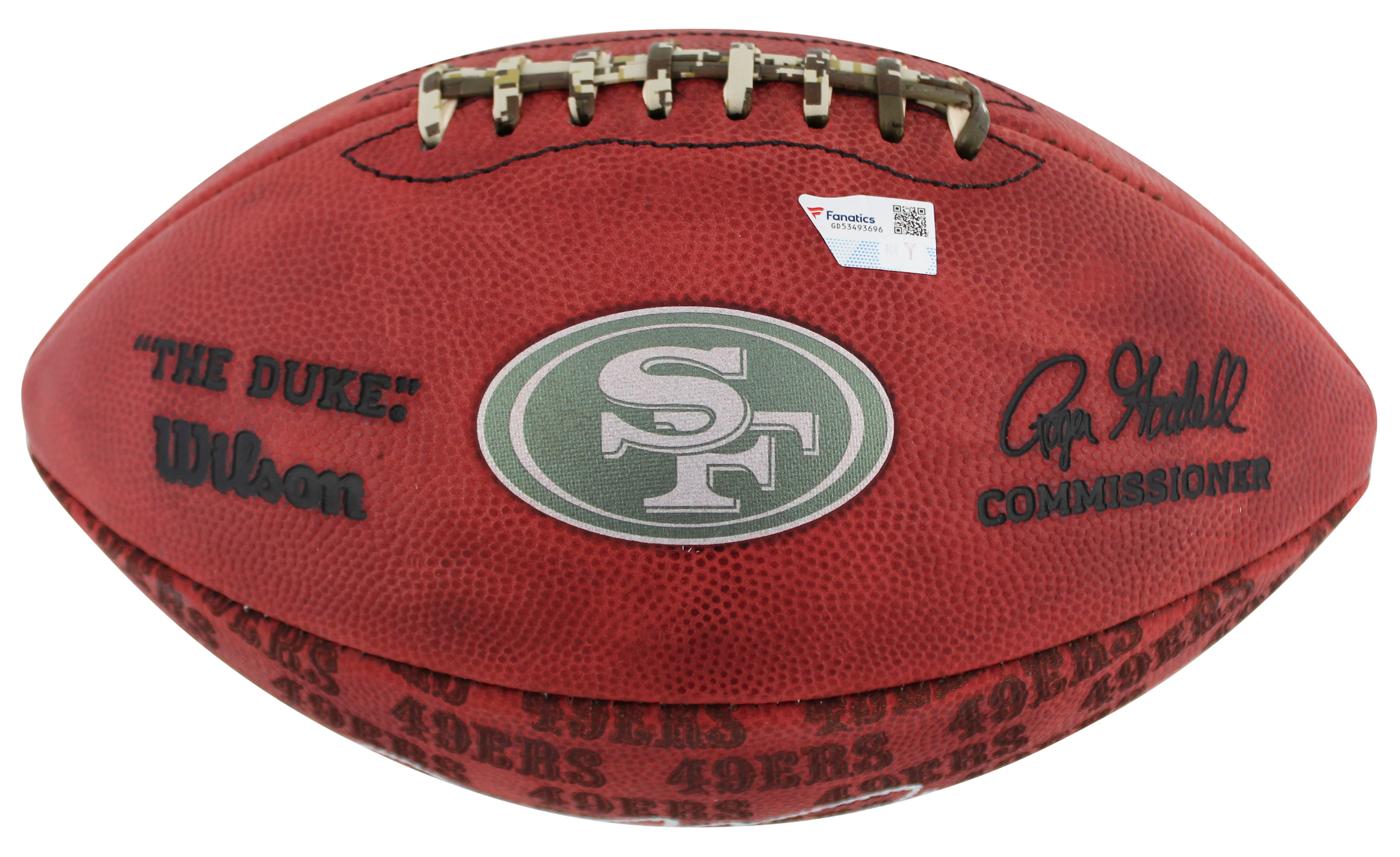 49ers Joe Montana Signed Wilson "The Duke" Team Showcase Nfl Football Fanatics - Image 4