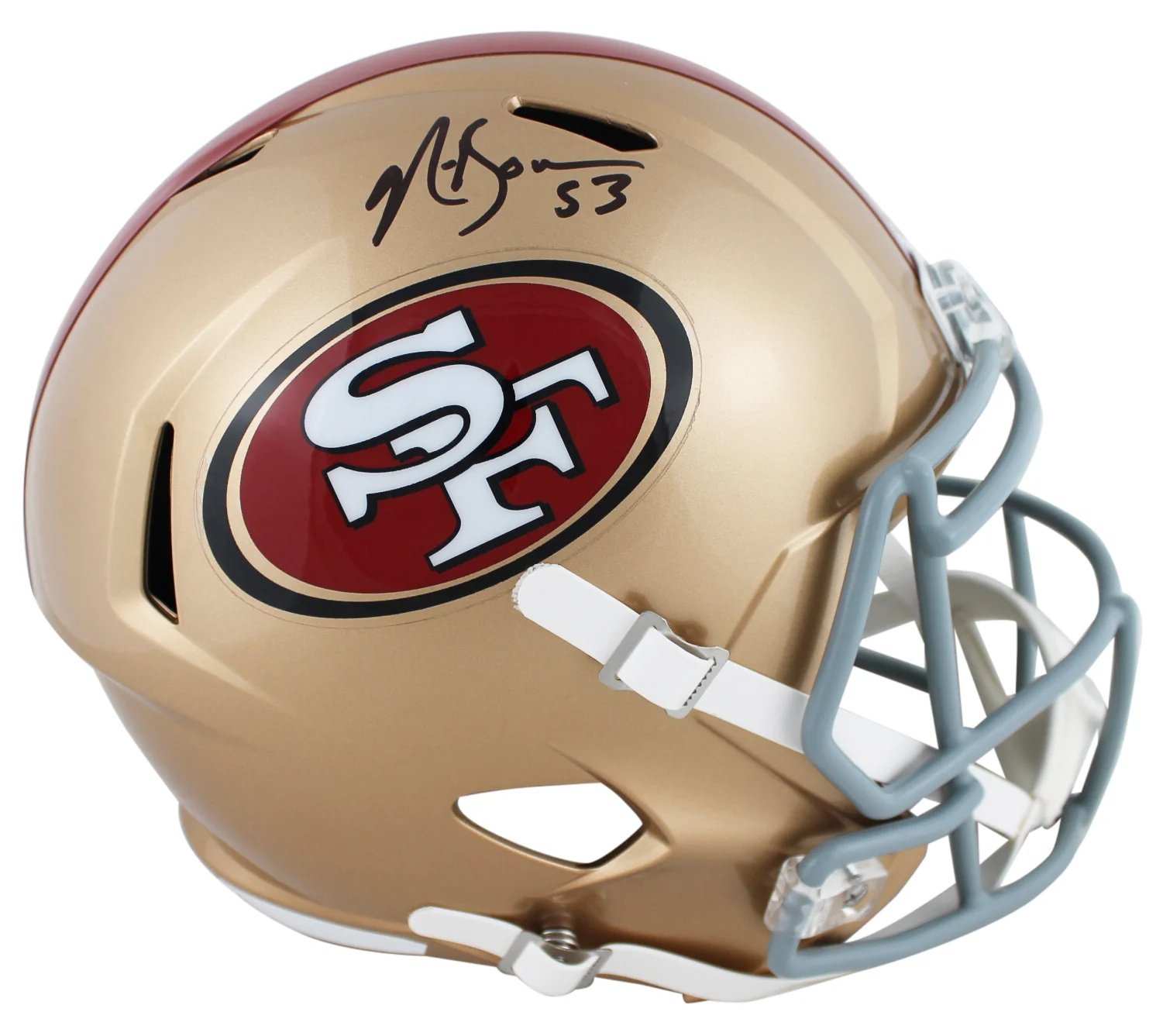 49ers Navorro Bowman Authentic Signed Full Size Speed Rep Helmet BAS Witnessed - Image 2