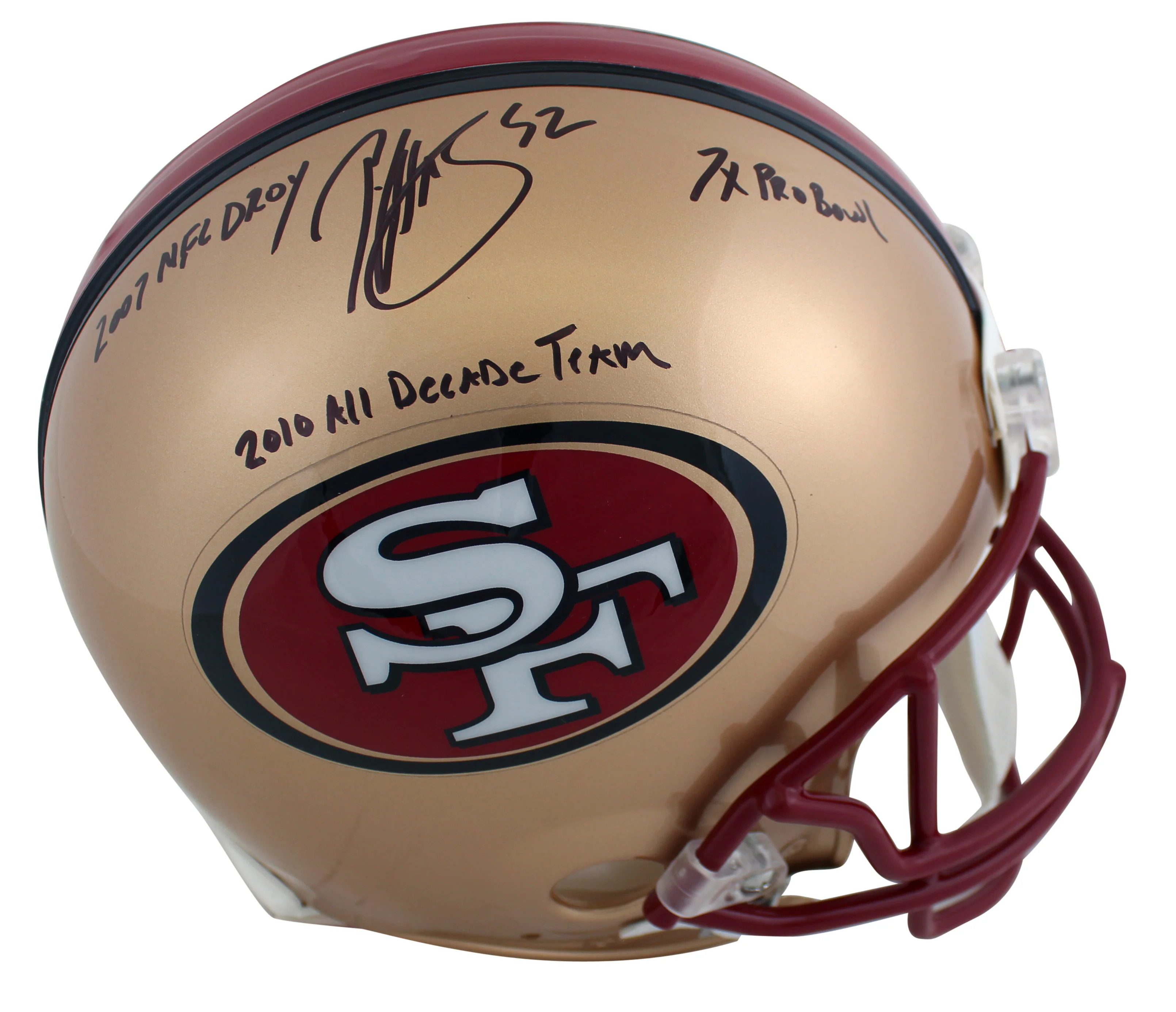 49ers Patrick Willis "3x Insc" Signed 96-08 TB Full Size Proline Helmet BAS Wit - Image 2