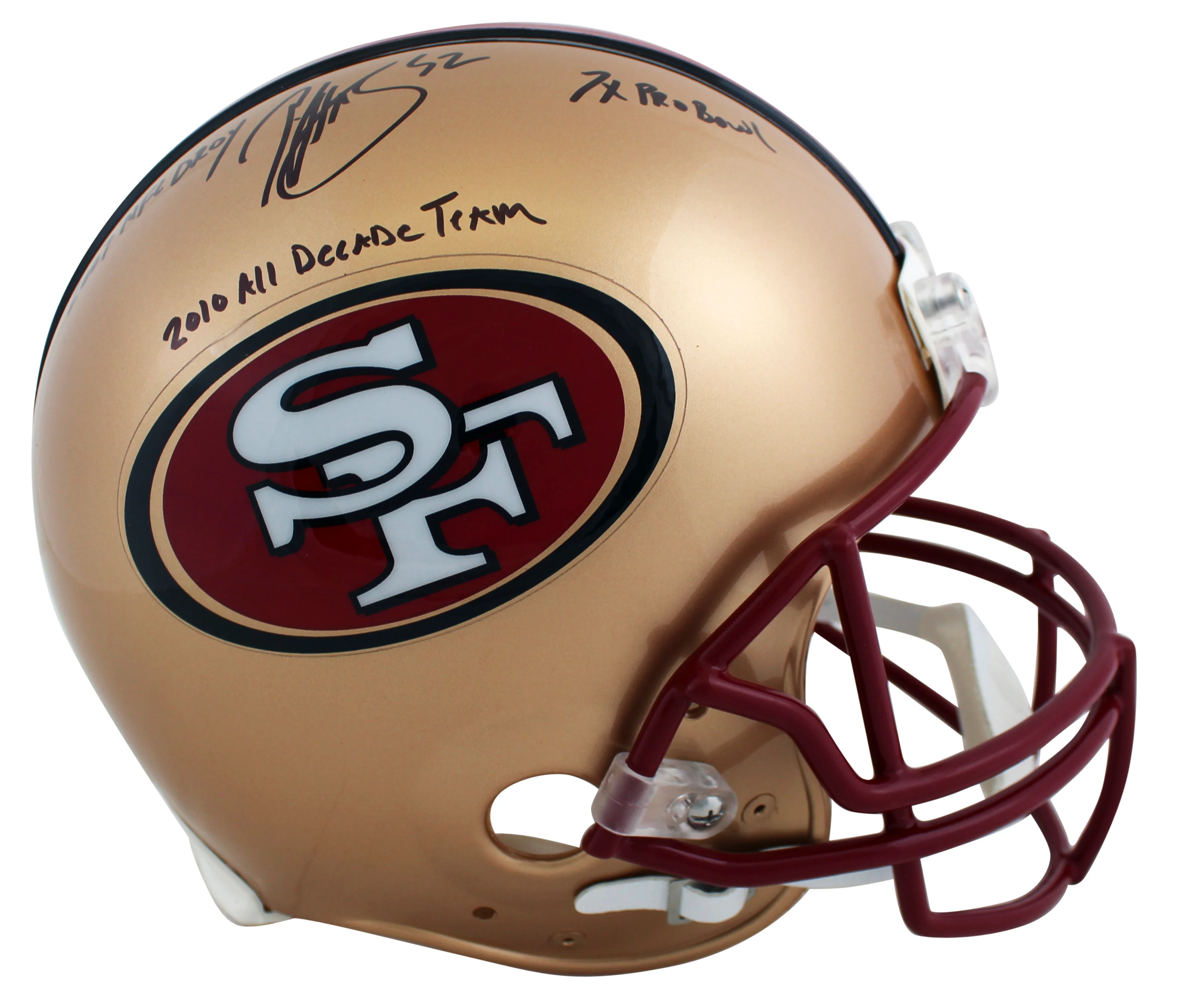 49ers Patrick Willis "3x Insc" Signed 96-08 TB Full Size Proline Helmet BAS Wit - Image 3
