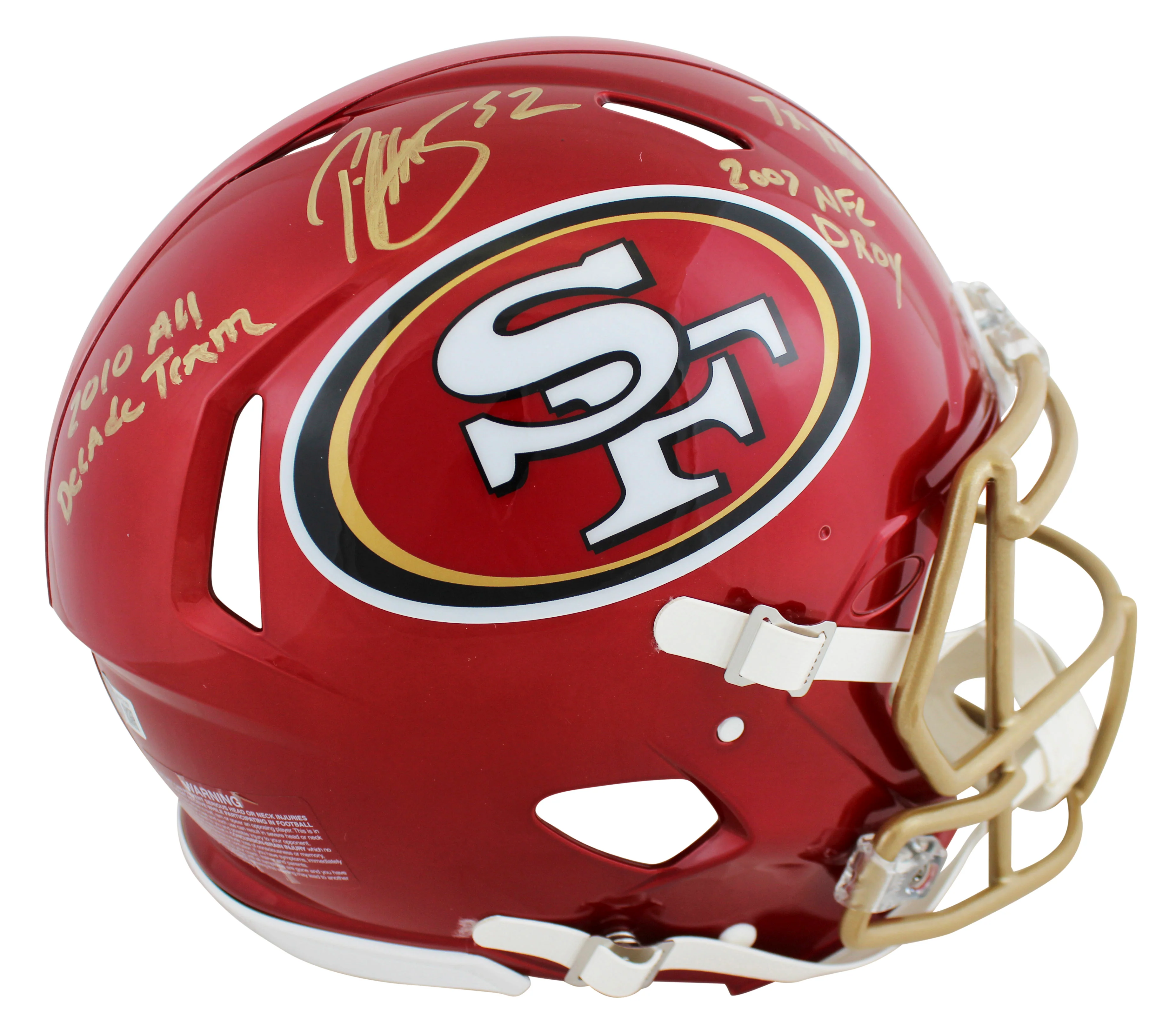 49ers Patrick Willis "3x Insc" Signed Flash F/S Speed Proline Helmet W/ Case BAS - Image 4