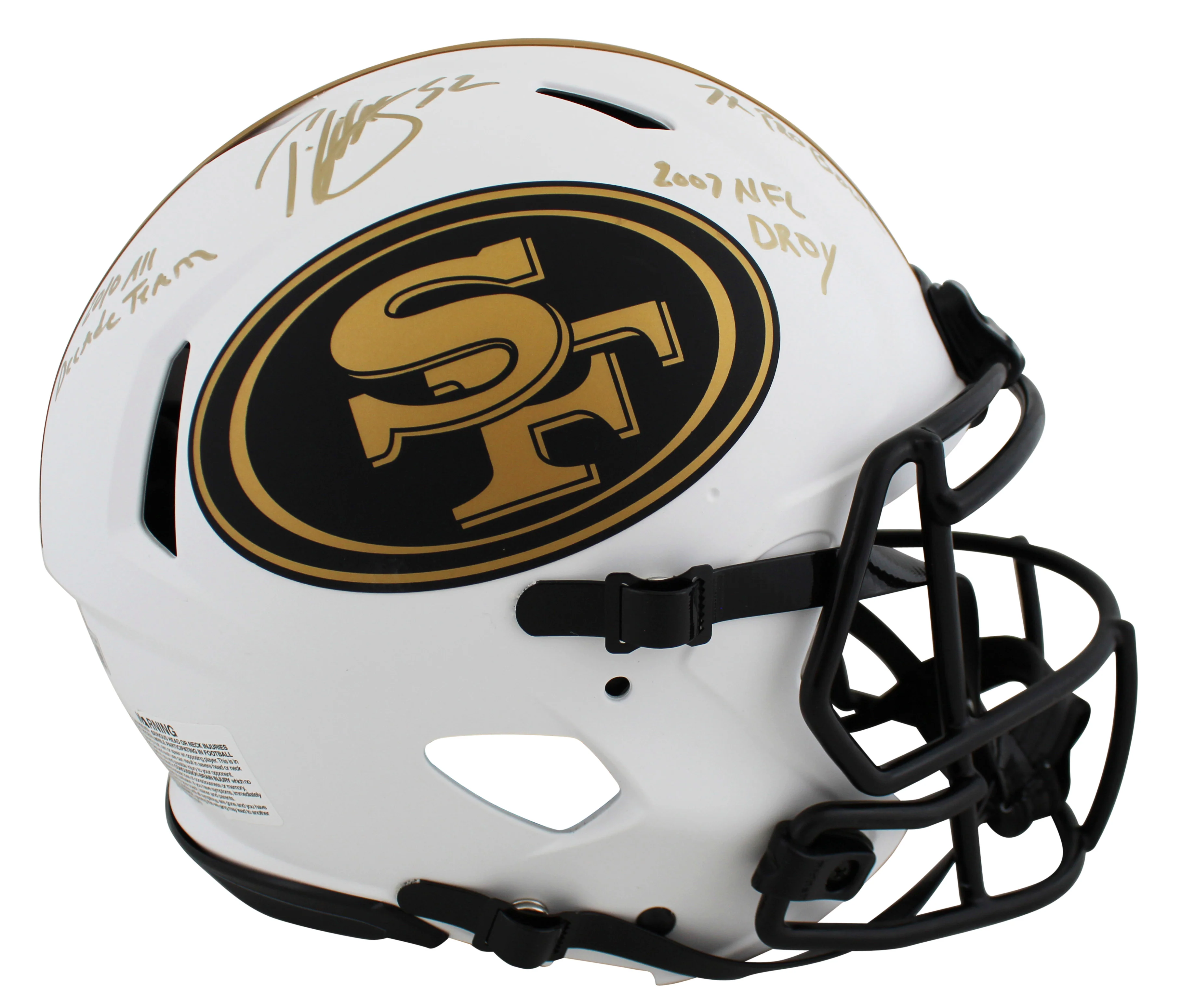 49ers Patrick Willis "3x Insc" Signed Lunar F/S Speed Proline Helmet BAS Witness - Image 3