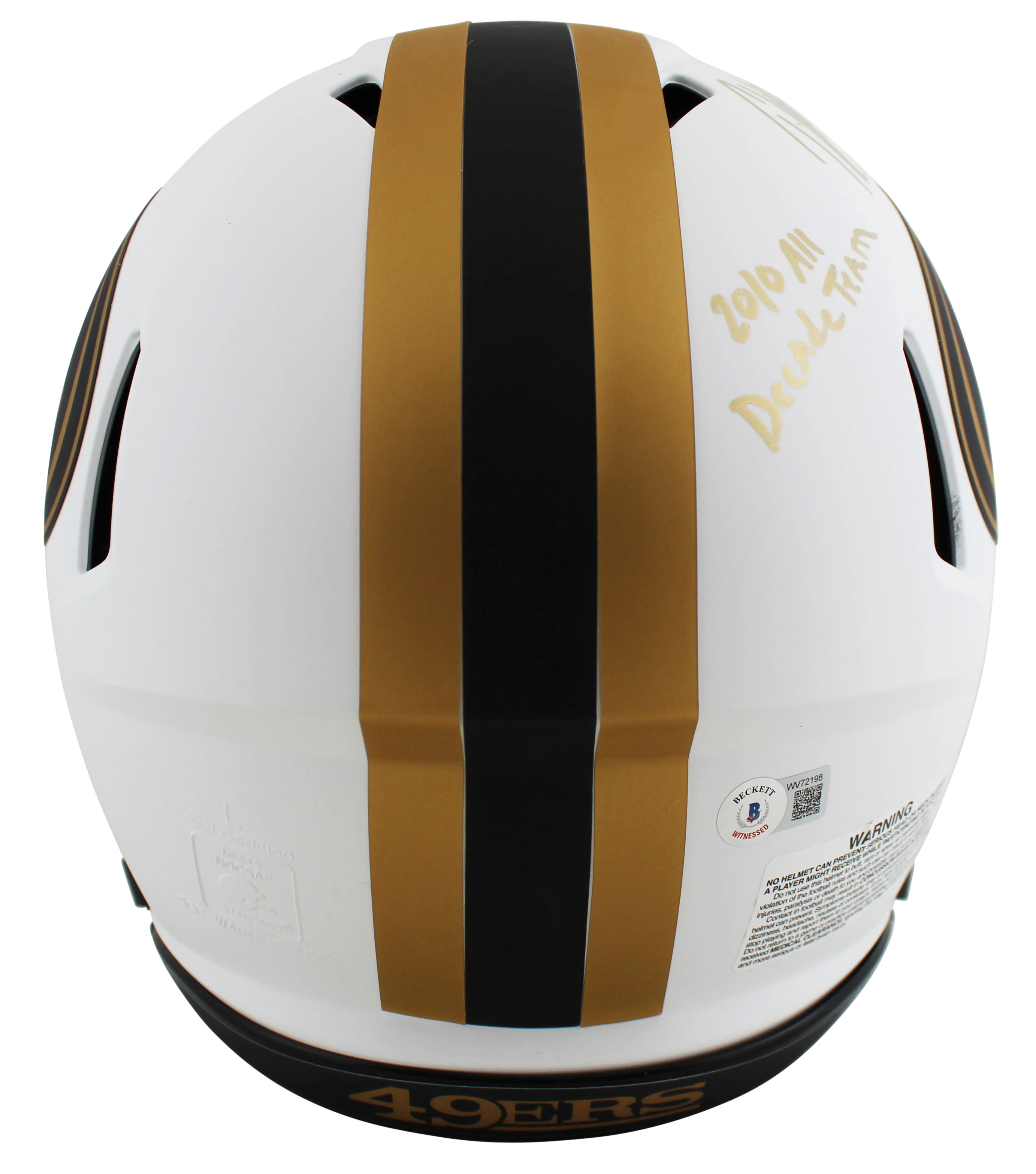 49ers Patrick Willis "3x Insc" Signed Lunar F/S Speed Proline Helmet BAS Witness - Image 5