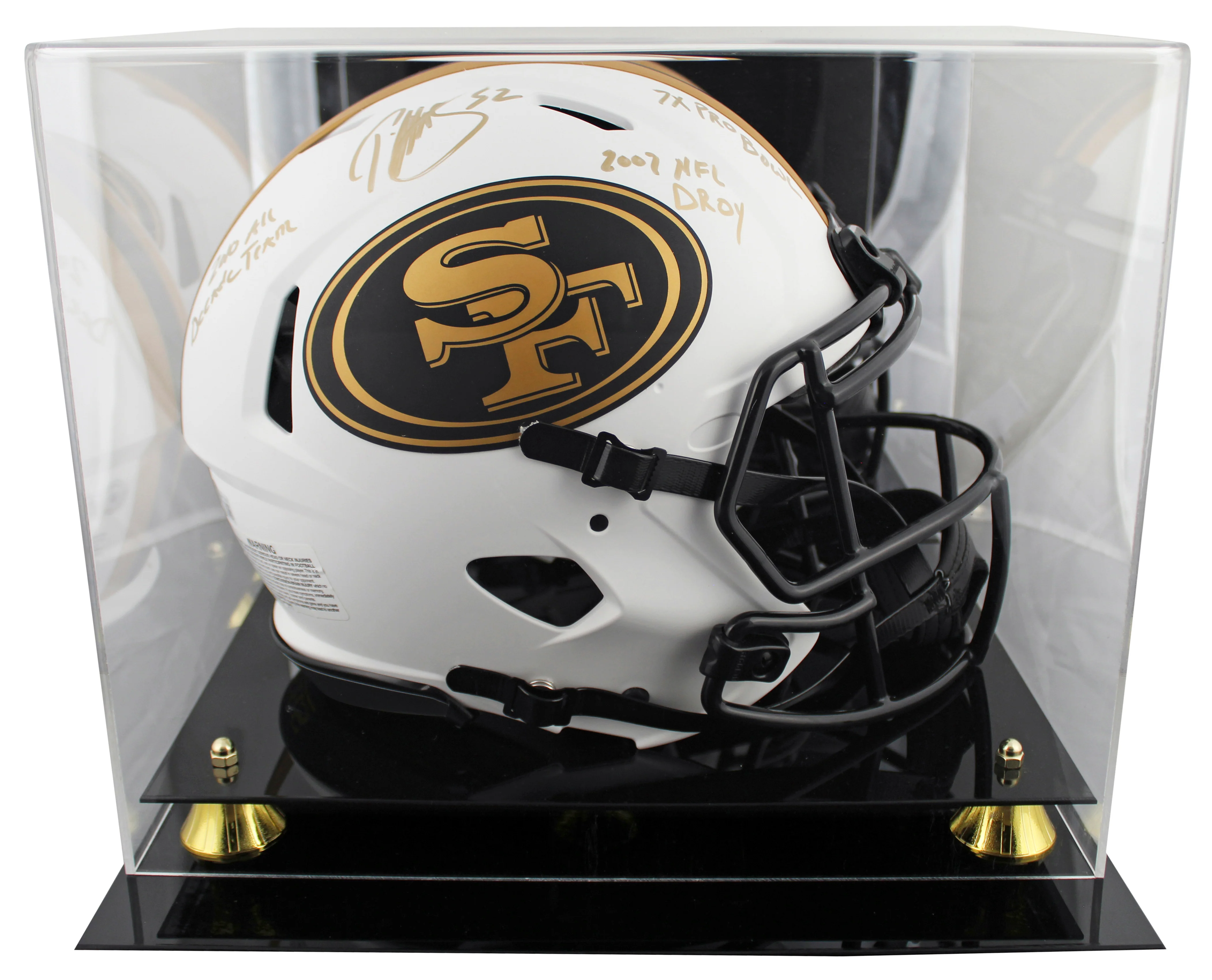 49ers Patrick Willis "3x Insc" Signed Lunar F/S Speed Proline Helmet W/ Case BAS - Image 2