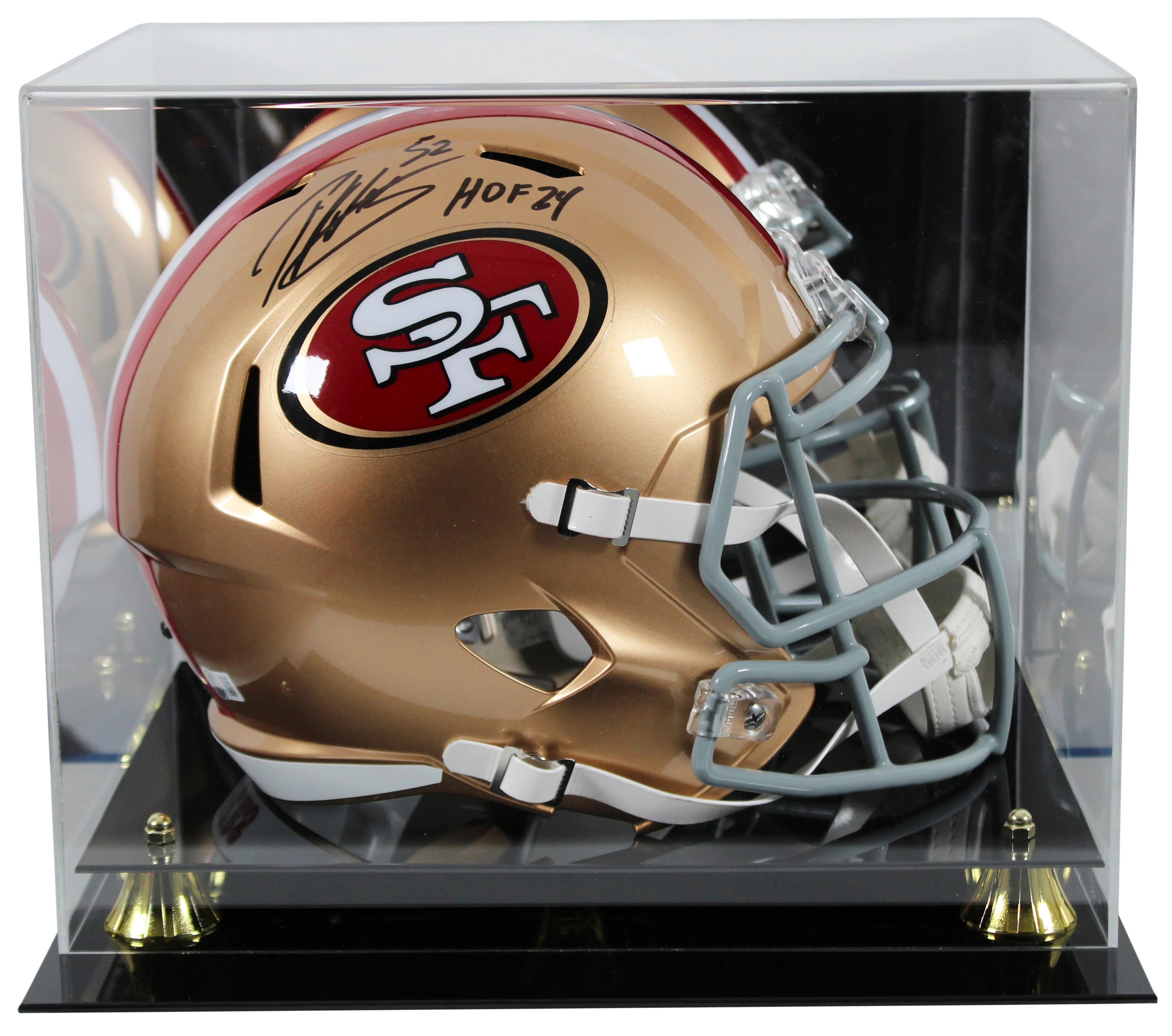 49ers Patrick Willis "HOF 24" Signed F/S Speed Rep Helmet W/ Case BAS Witnessed - Image 2