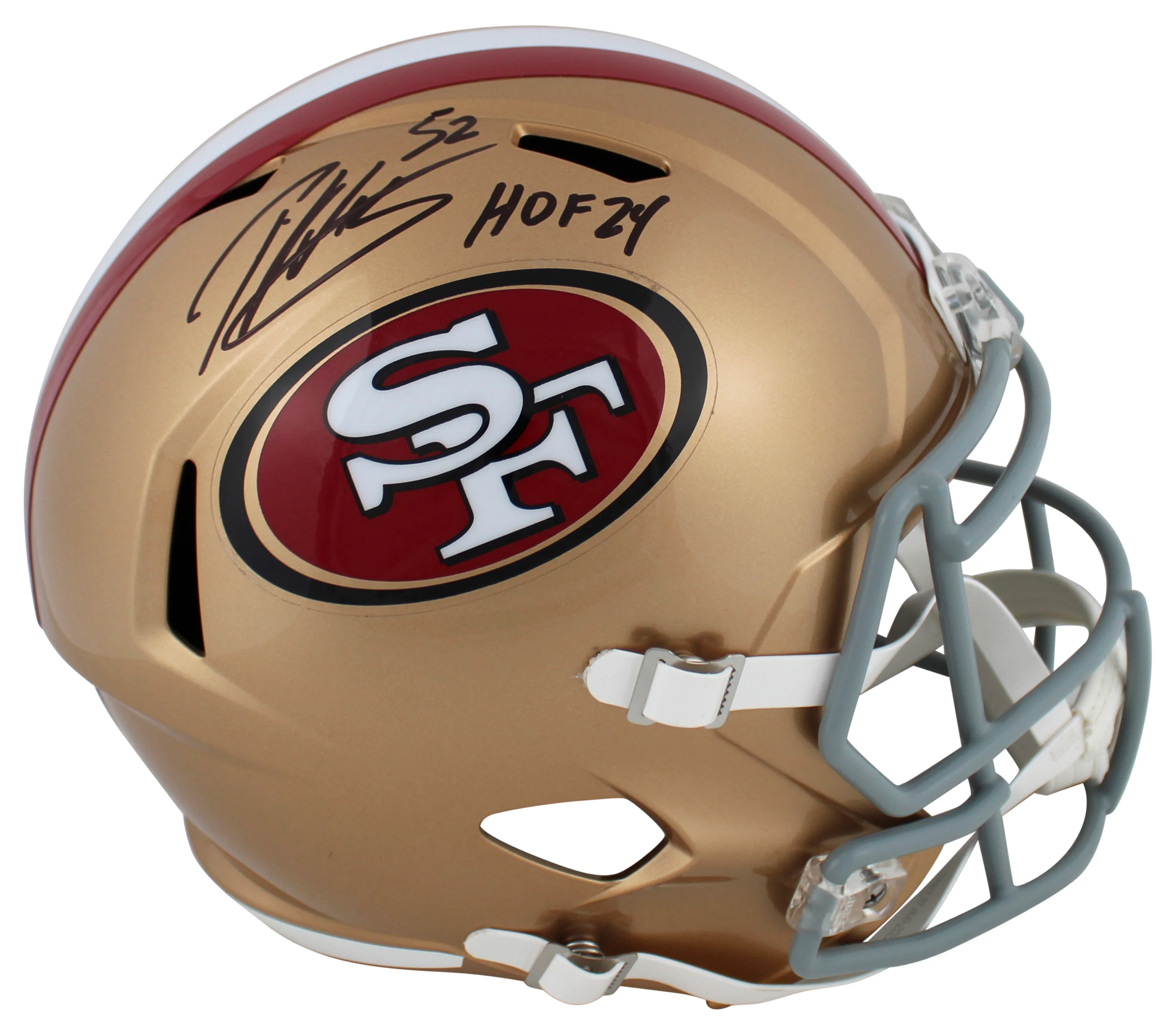49ers Patrick Willis "HOF 24" Signed F/S Speed Rep Helmet W/ Case BAS Witnessed - Image 3