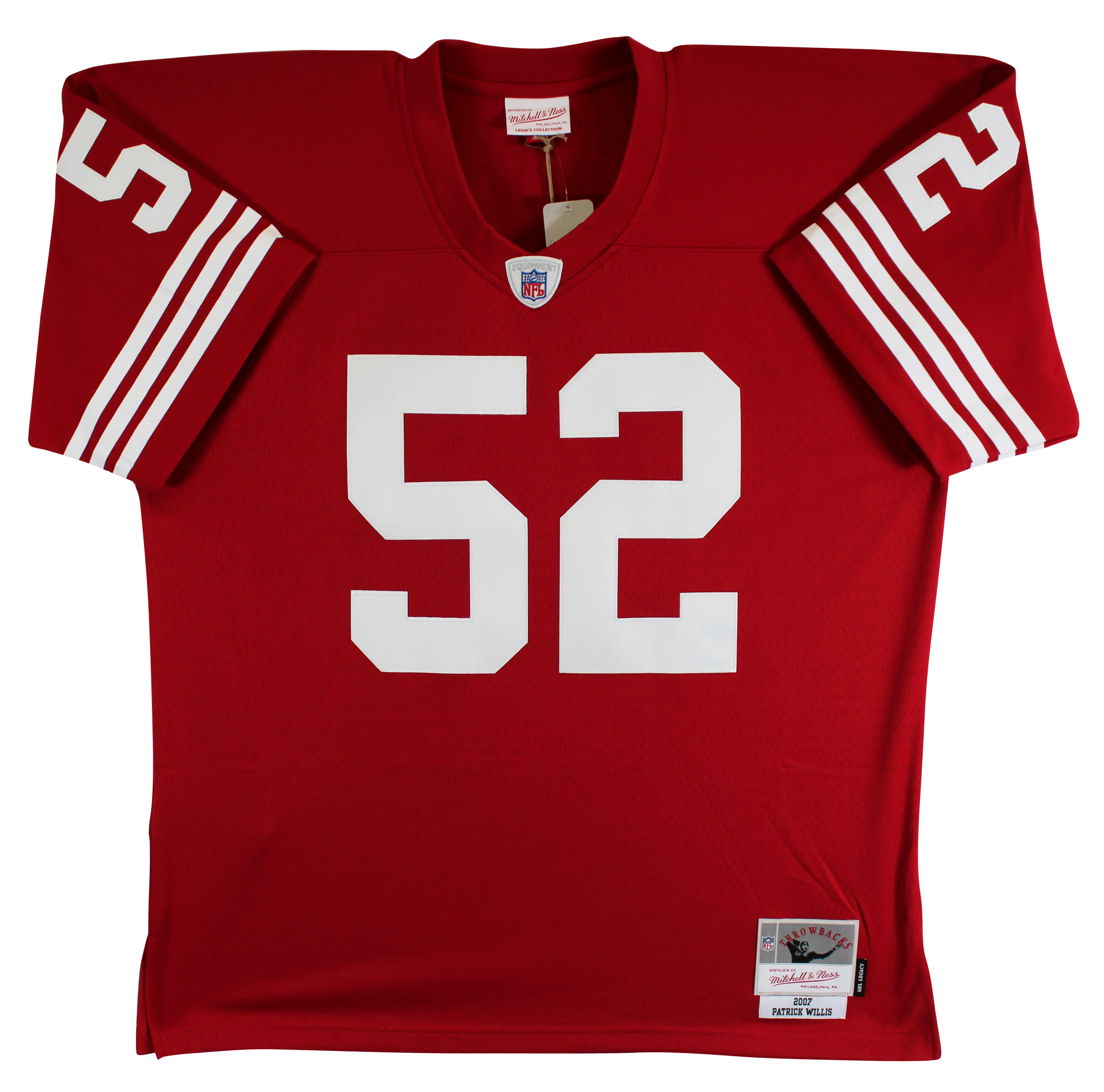 49ers Patrick Willis "HOF 24" Signed Red Mitchell & Ness Jersey BAS Witnessed - Image 5